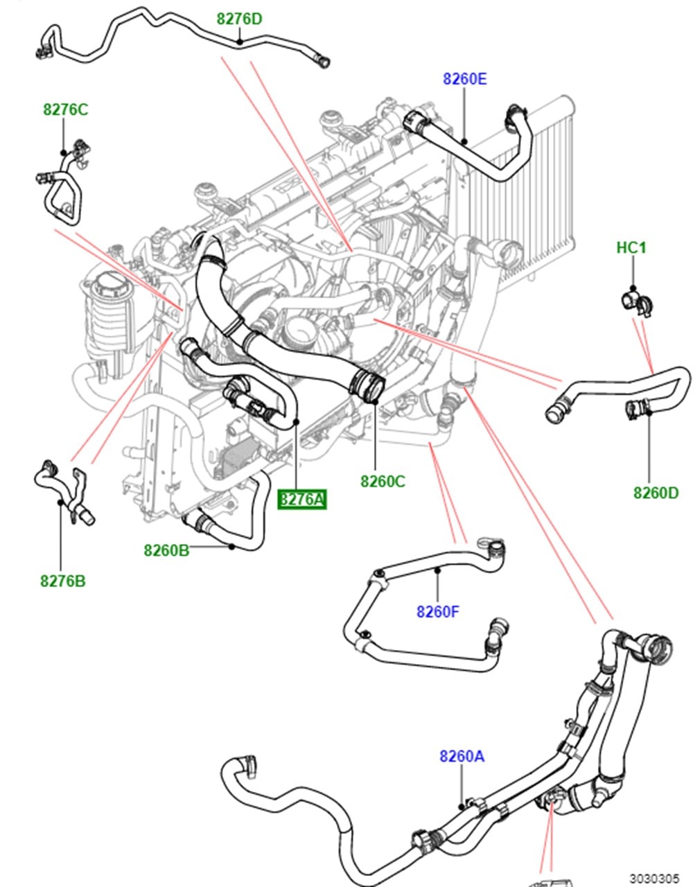 LAND ROVERLAND ROVER ORİJİNAL SU HORTUMU LR081671