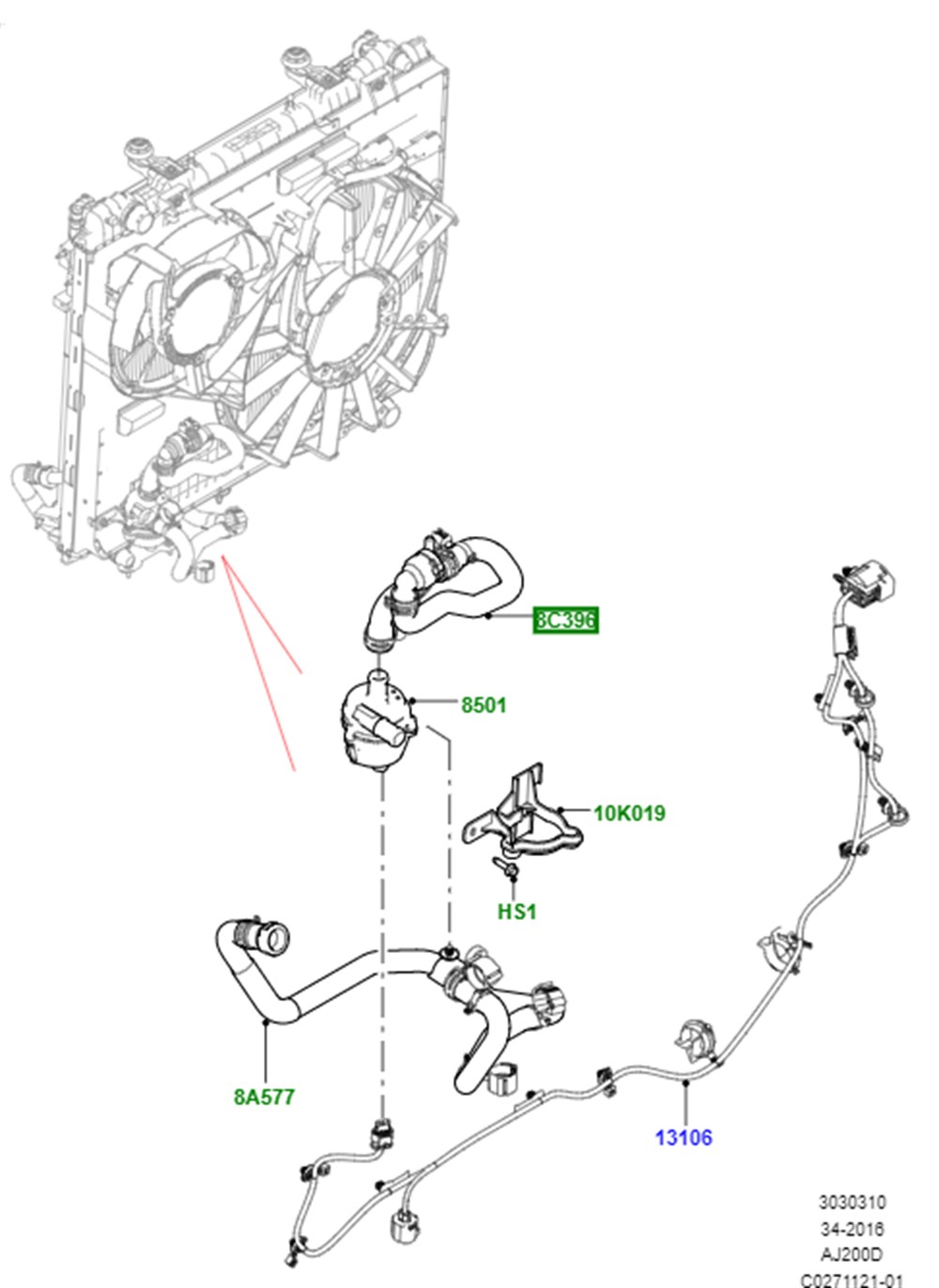 LAND ROVERLAND ROVER ORİJİNAL SU HORTUMU LR082257