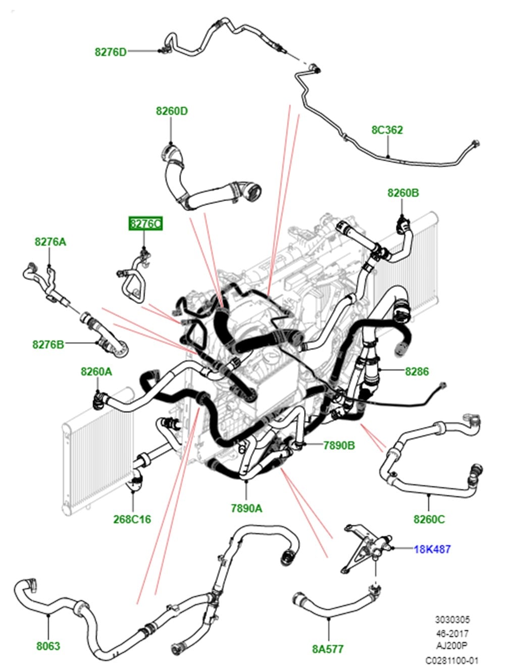 LAND ROVERLAND ROVER ORİJİNAL SU HORTUMU LR081658