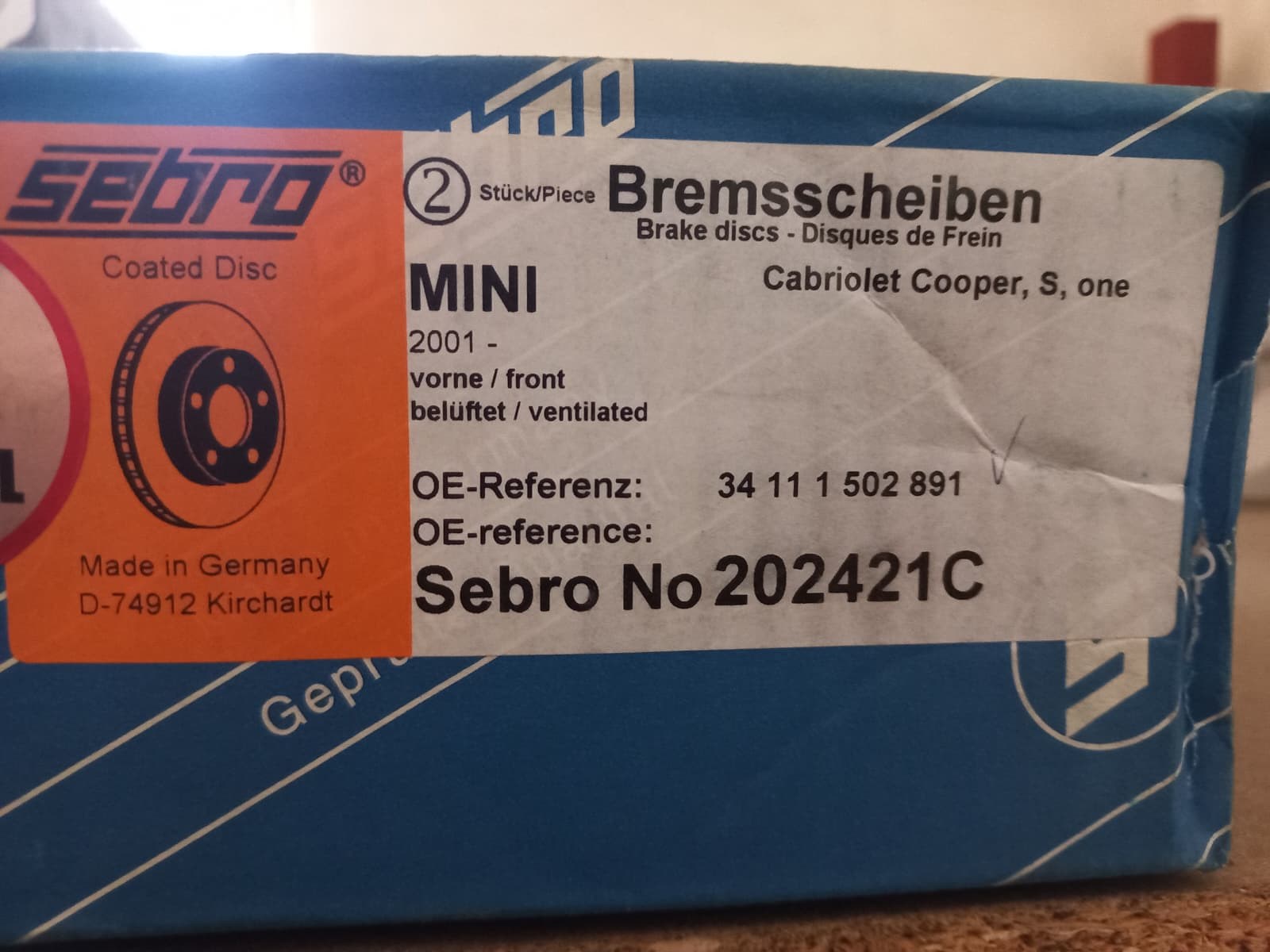 SEBROBMW FREN DİSKİ, HAVALANDIRILMIŞ  SEBRO  34111502891