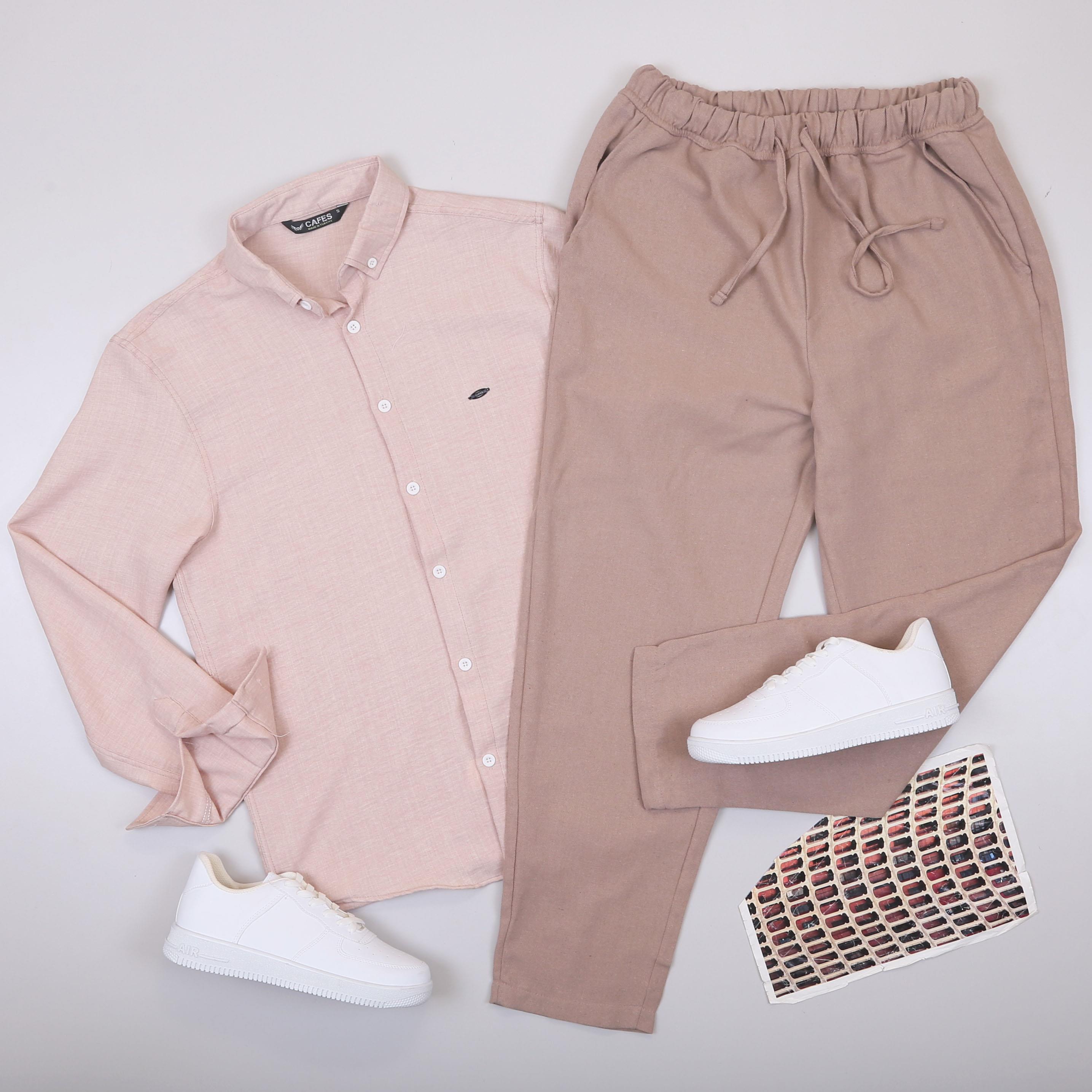 Bej Gömlek Pantolon Ayakkabı Kombin