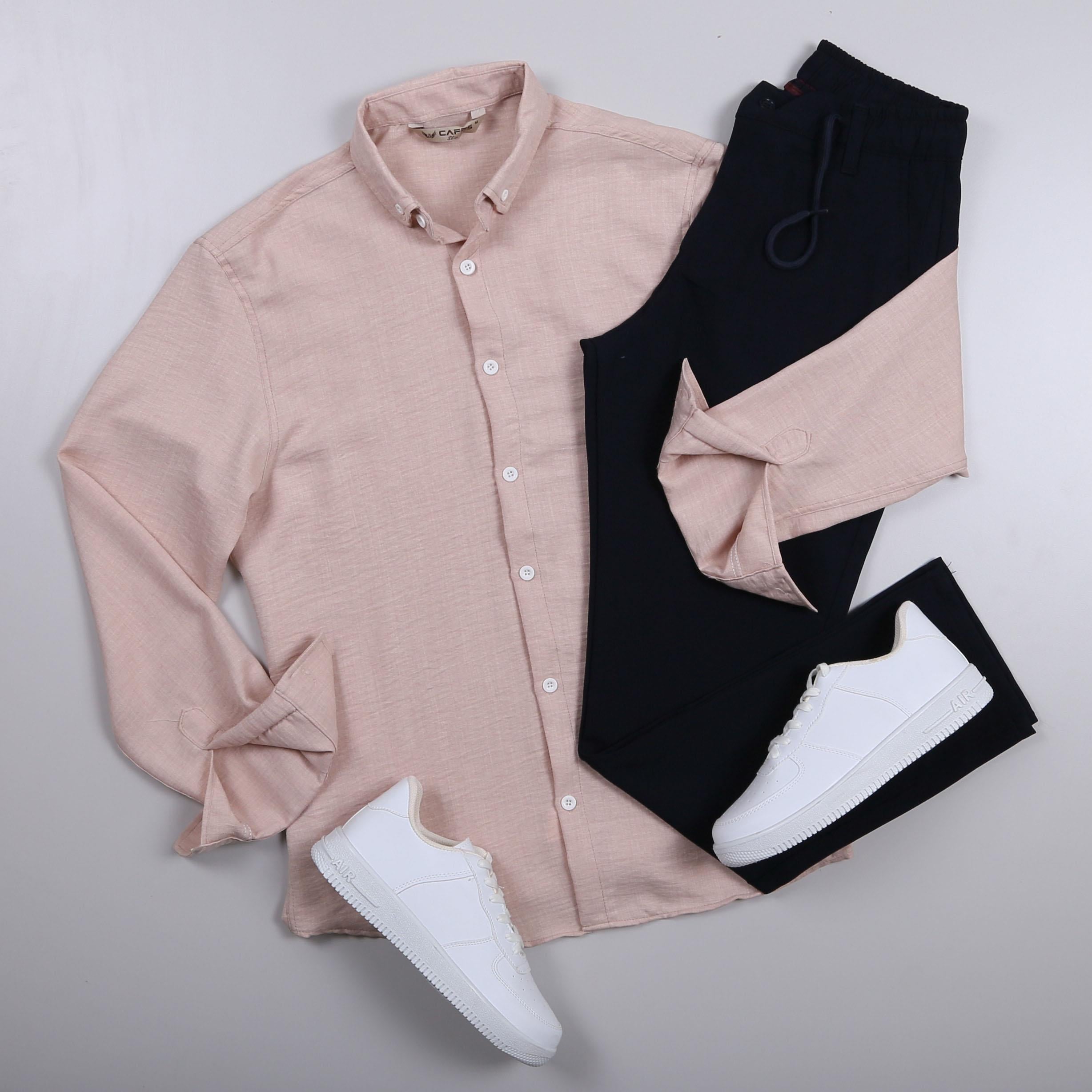 Bej Gömlek Pantolon Ayakkabı Kombin