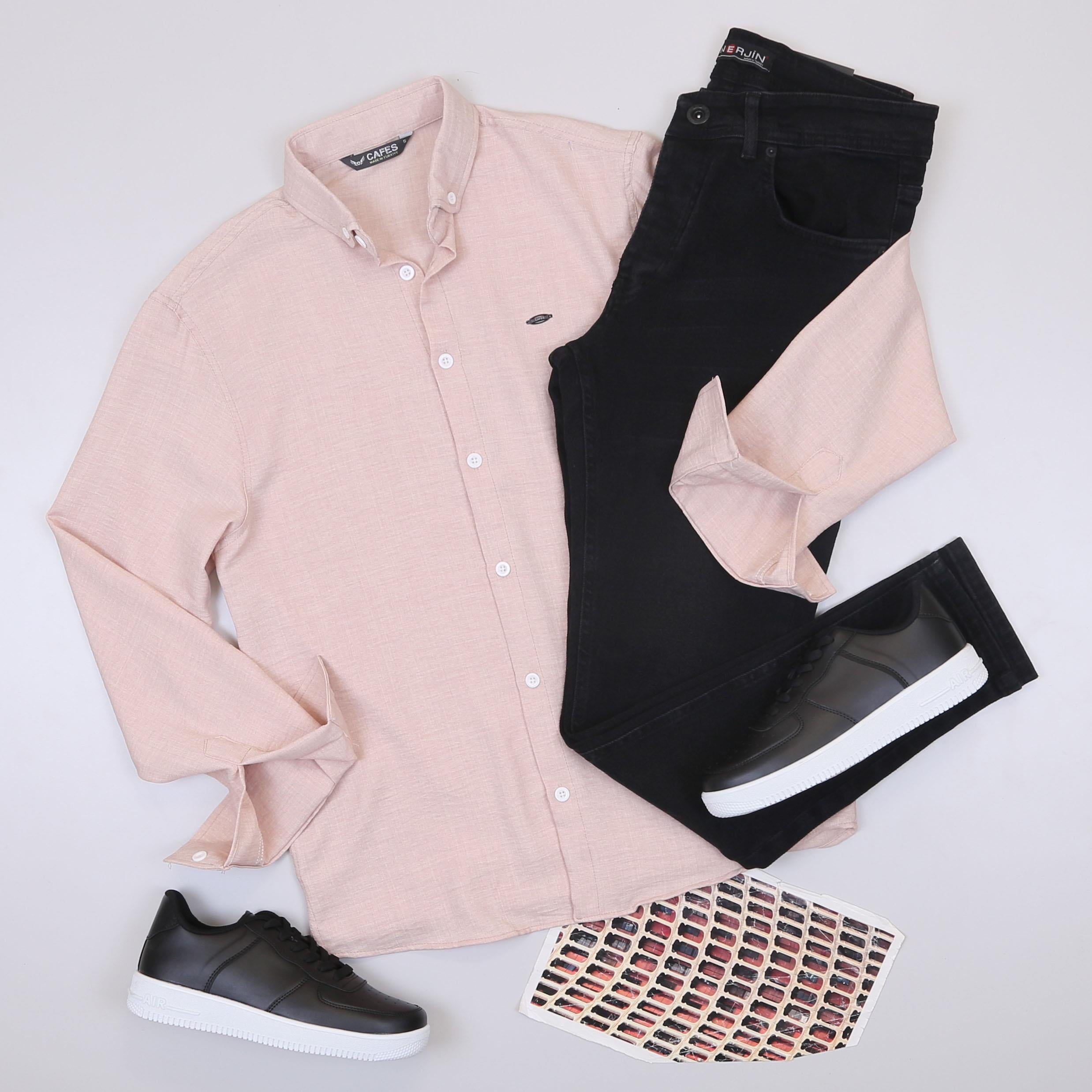 Bej Gömlek Pantolon Ayakkabı Kombin