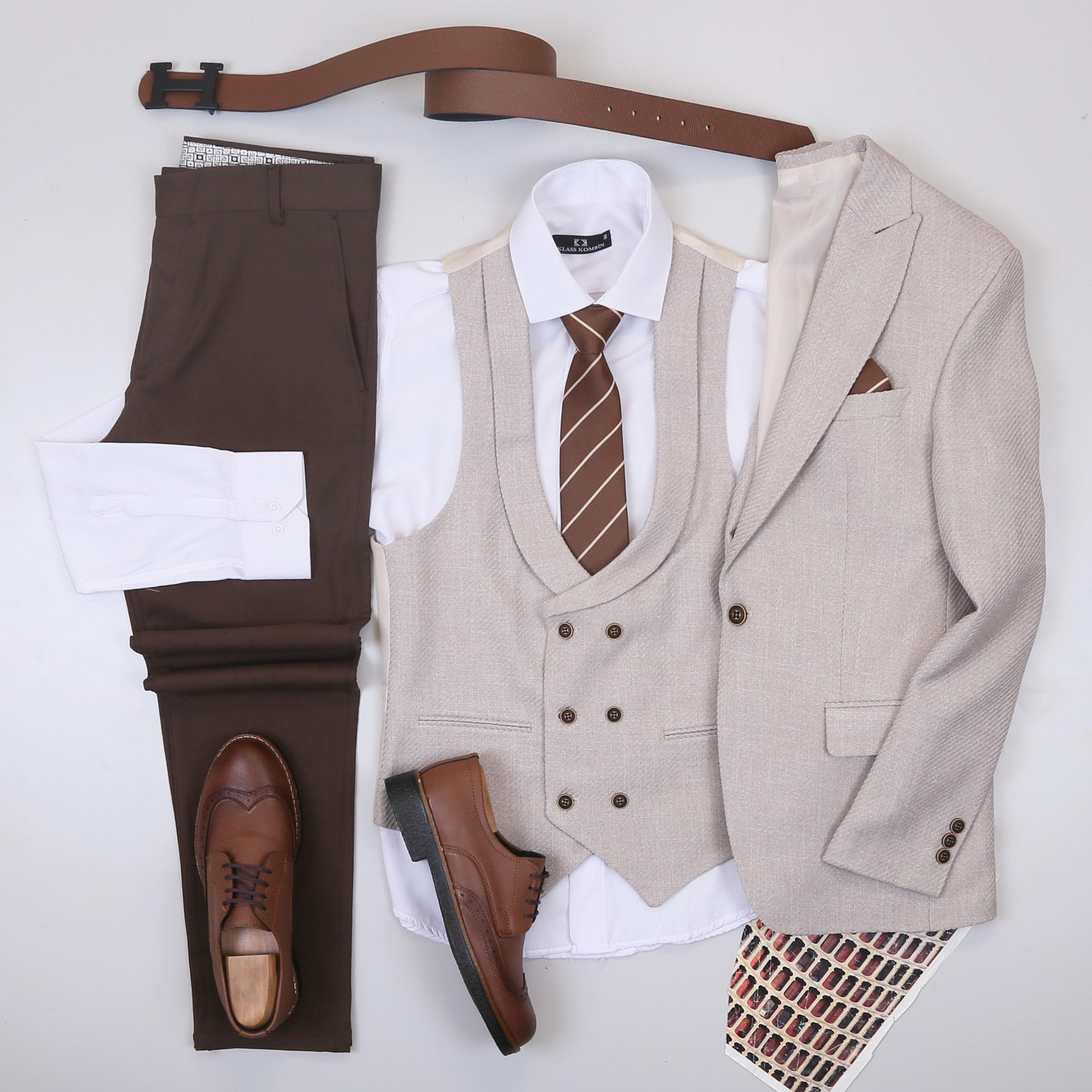 Bej Takım Elbise Kombini