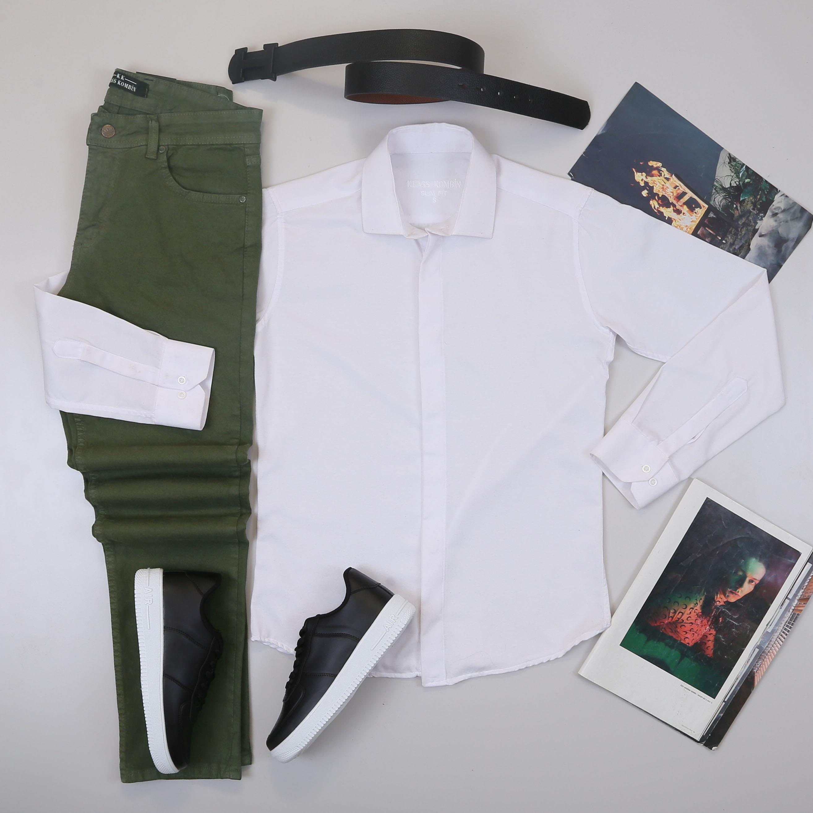 Beyaz Gömlek Pantolon Ayakkabı Kombin