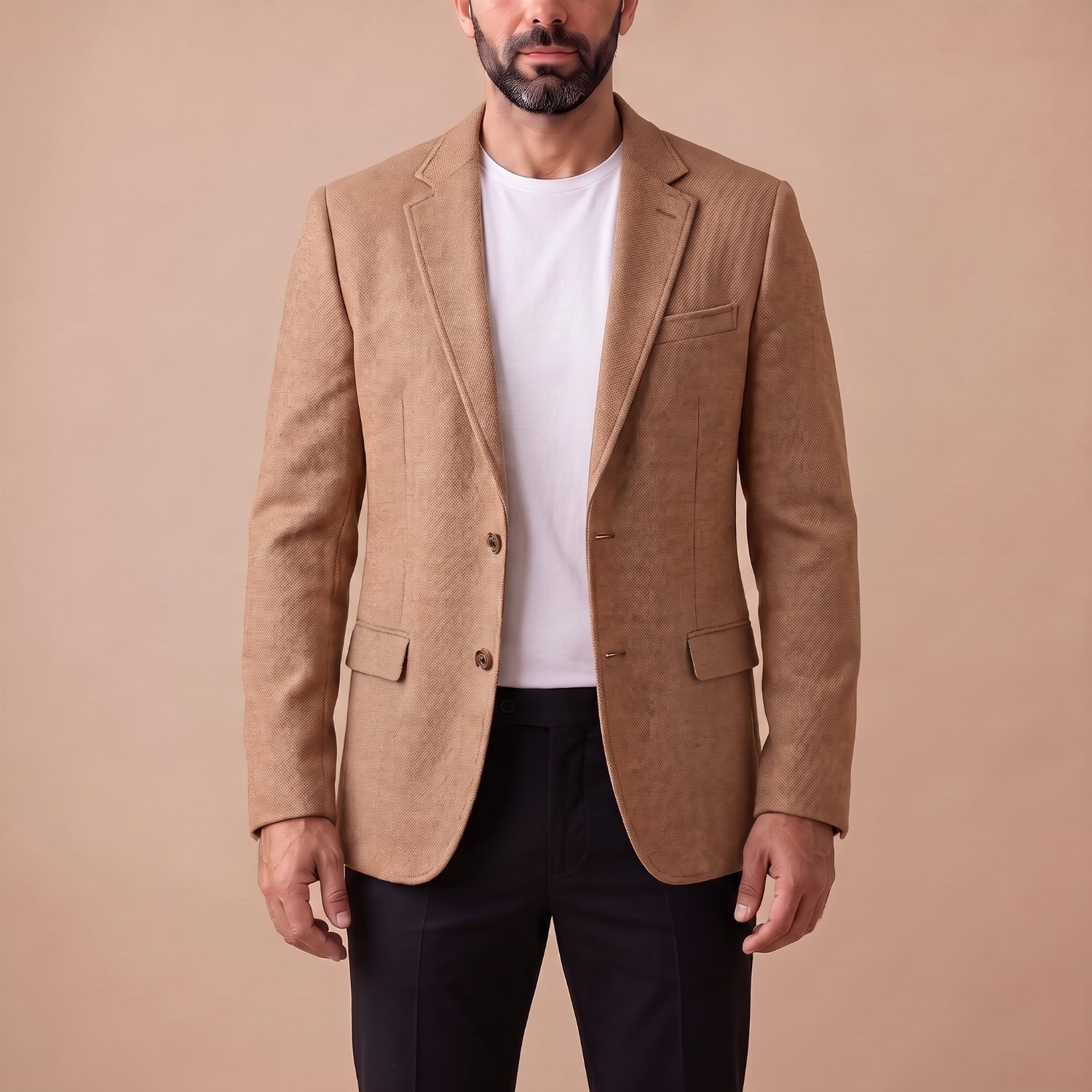 Camel Kırçıllı Blazer Ceket Erkek