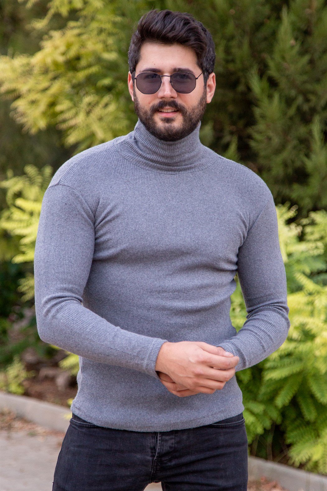 ERKEK Bogazlı Badi GRİ boğazlı badi GRİ