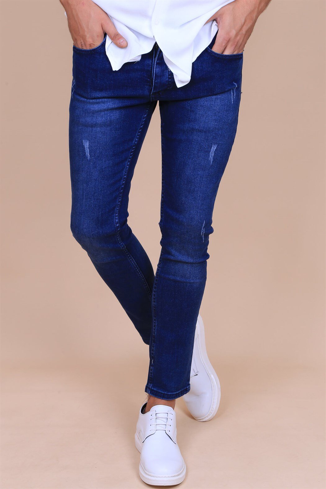ERKEK DAR KESİM DAR PAÇA ERKEK JEAN LACİVERT JEAN LACİVERT