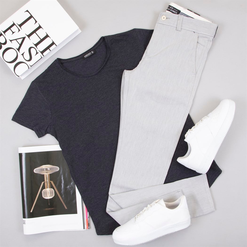 Füme Tişört Pantolon Ayakkabı Kombin