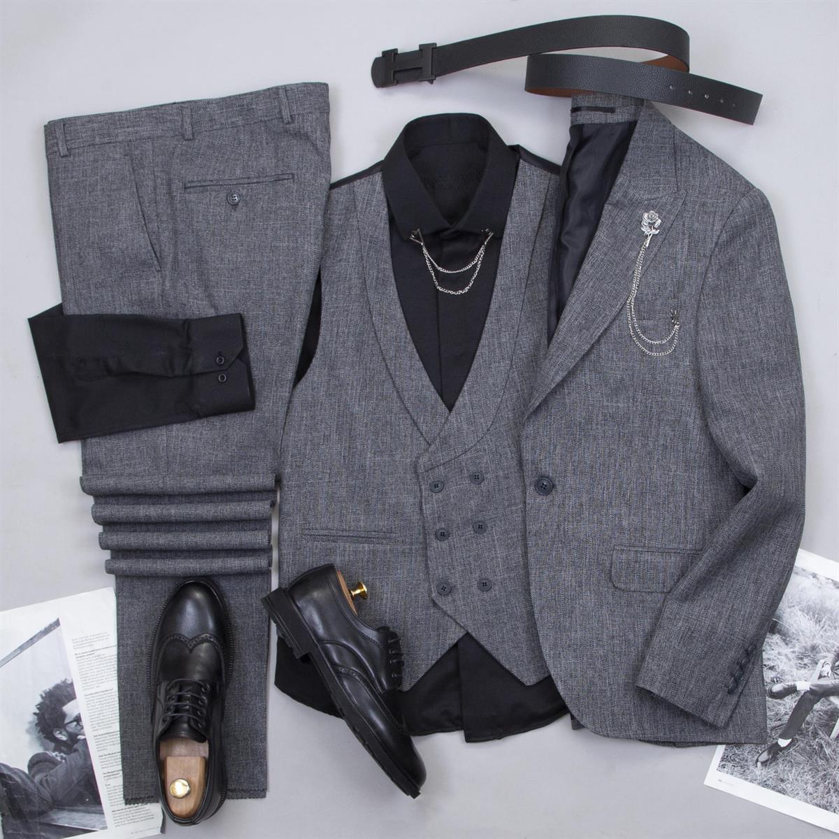 Gri Takım Elbise Kombini