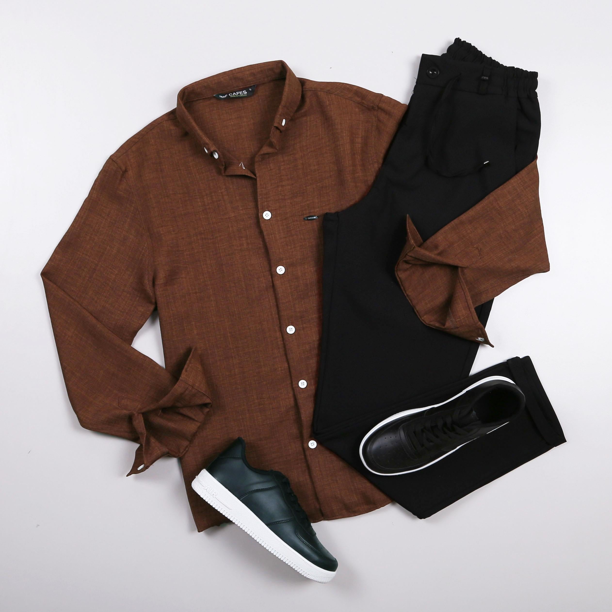 Kahve Gömlek Pantolon Ayakkabı Kombin