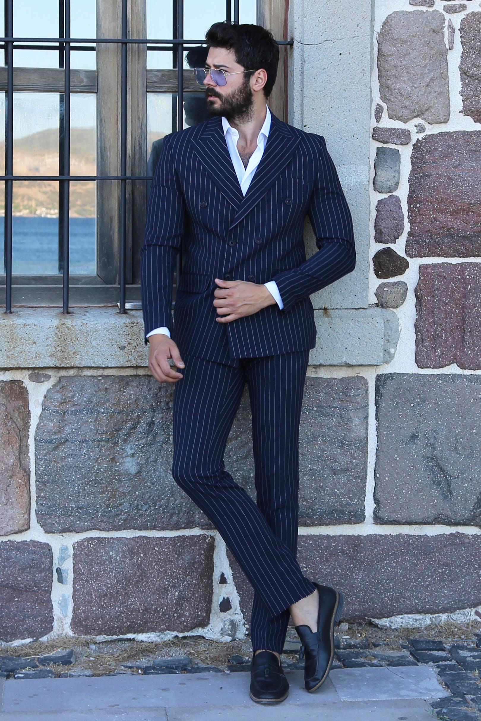 Kruvaze Ceket Pantolon 2'li Set