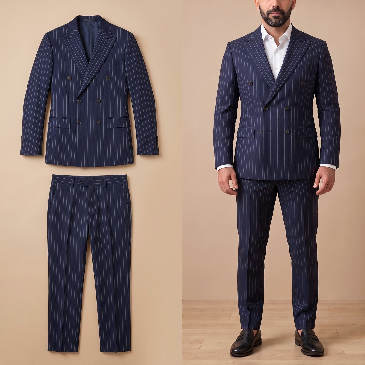 Kruvaze Ceket Pantolon 2'li Set
