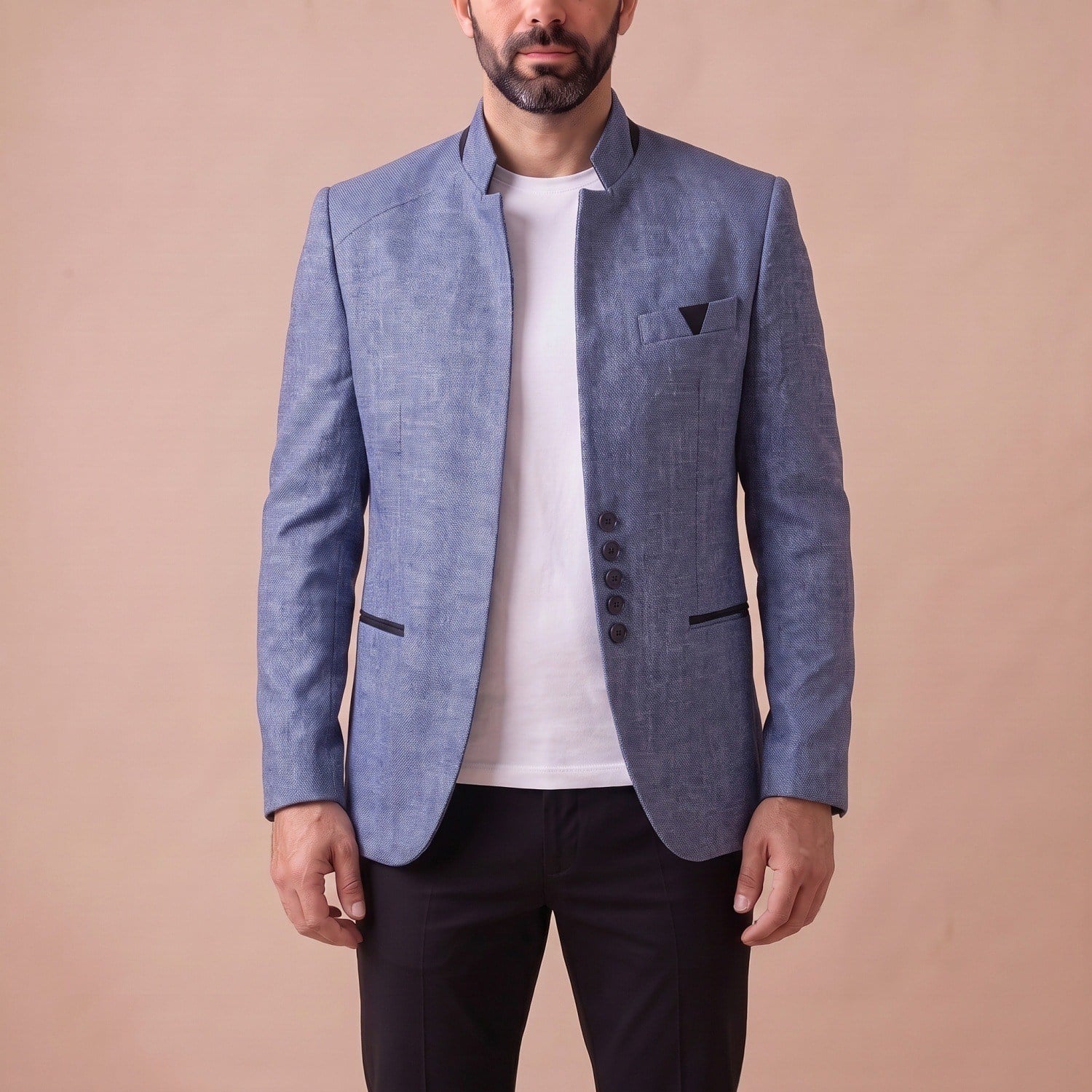 Mavi Dik Yaka Blazer Ceket Erkek