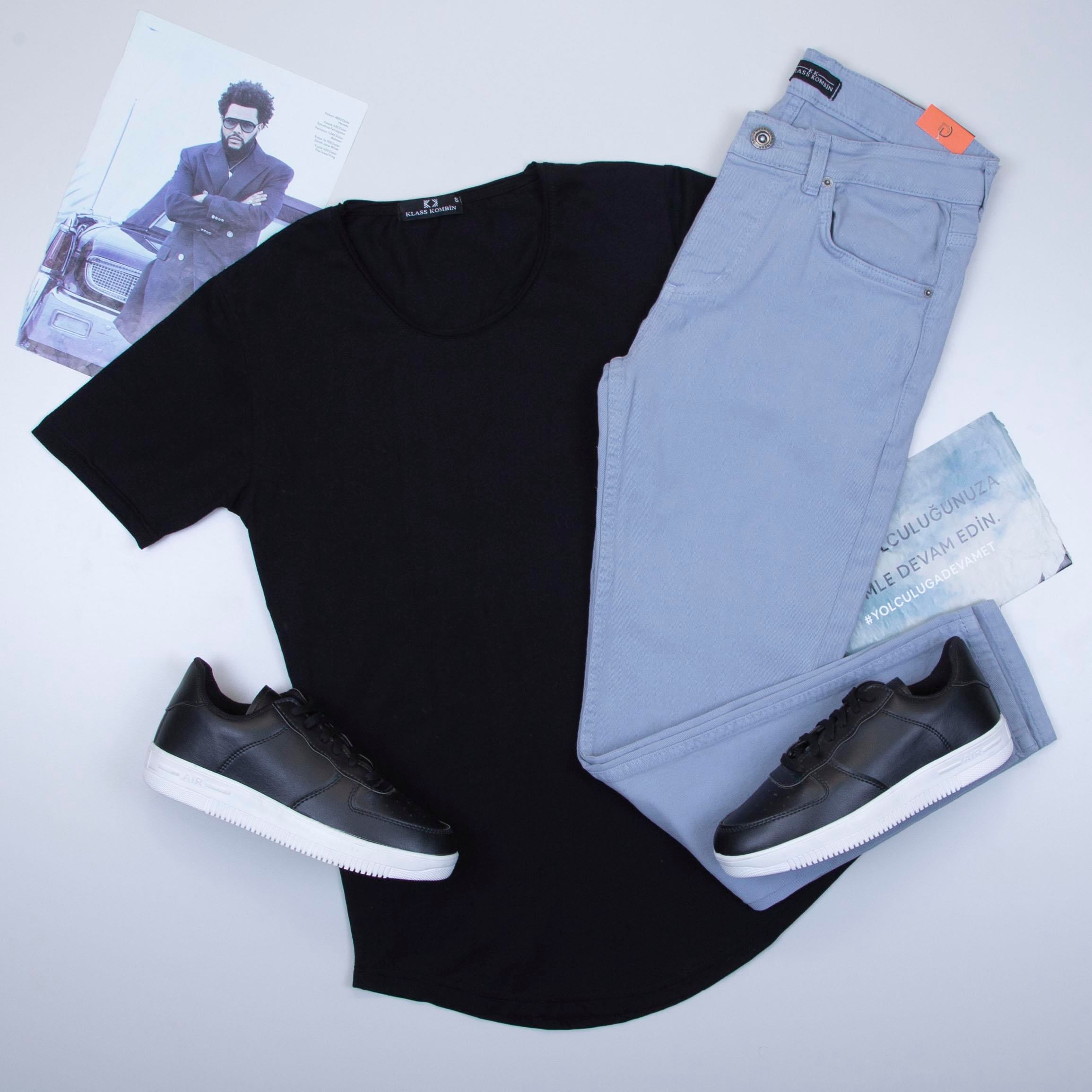 Siyah Basic Tişört Pantolon Ayakkabı Kombin
