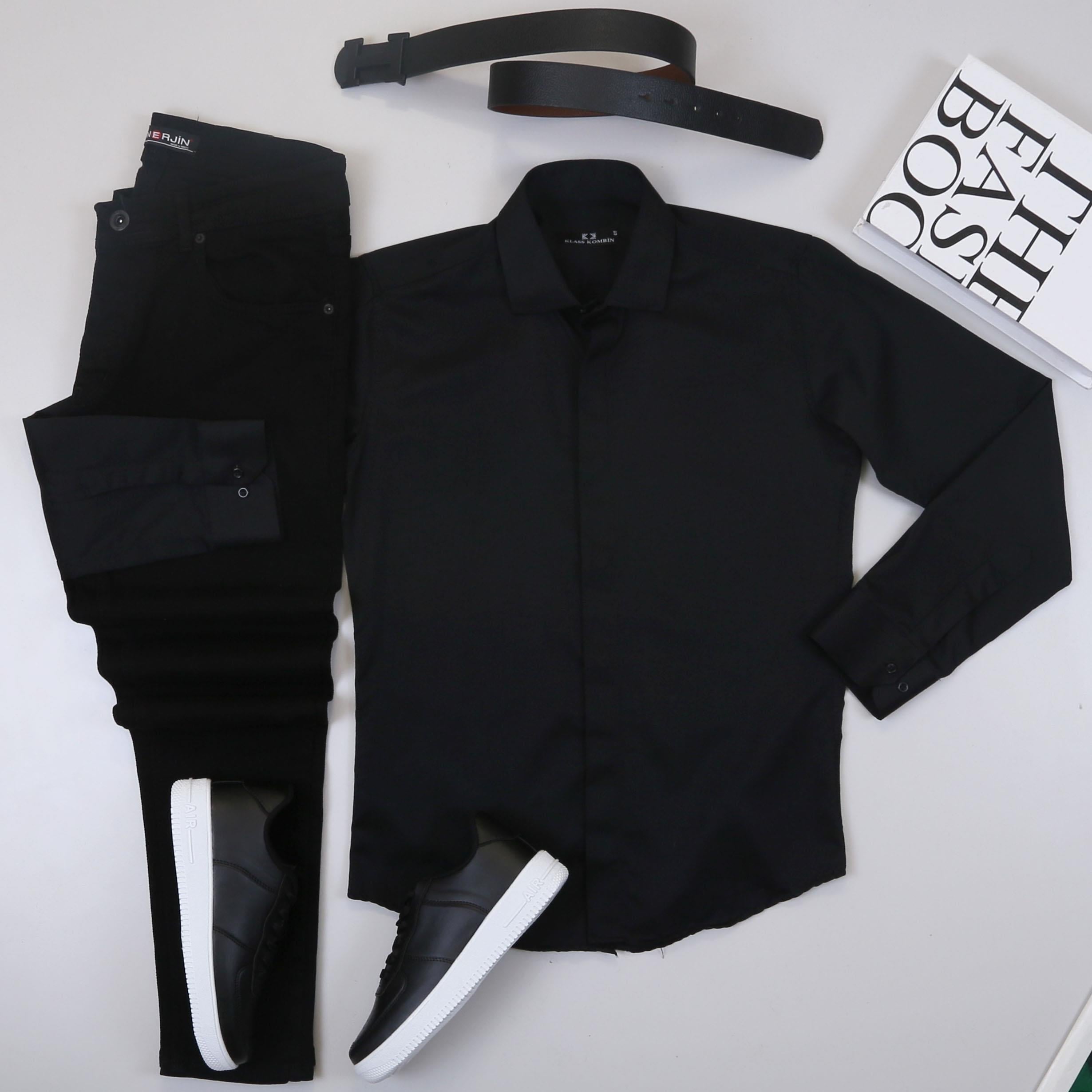 Siyah Gömlek Pantolon Ayakkabı Kombin