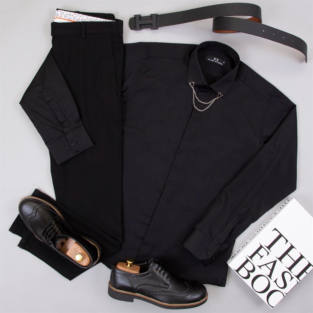 Siyah Pantolon Gömlek Ayakkabı Kombin