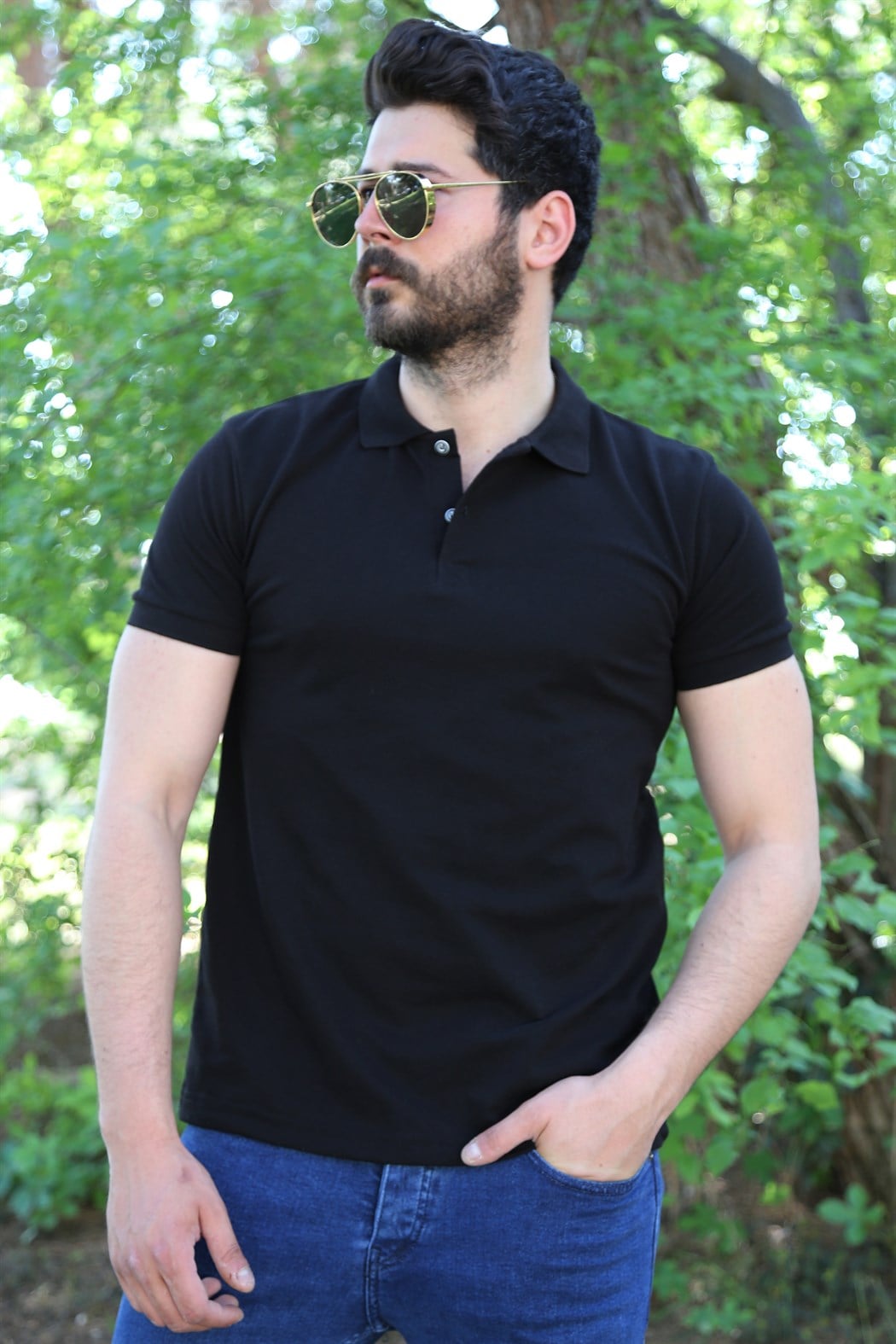 Siyah Polo Yaka Tişört