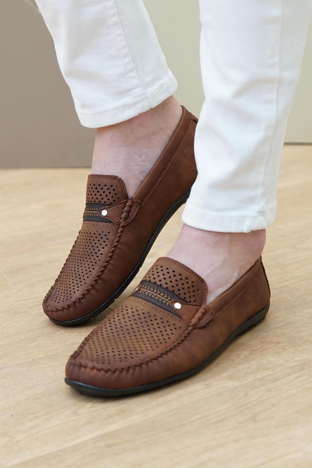 Taba Pütürlü Cilt Babet Ayakkabı