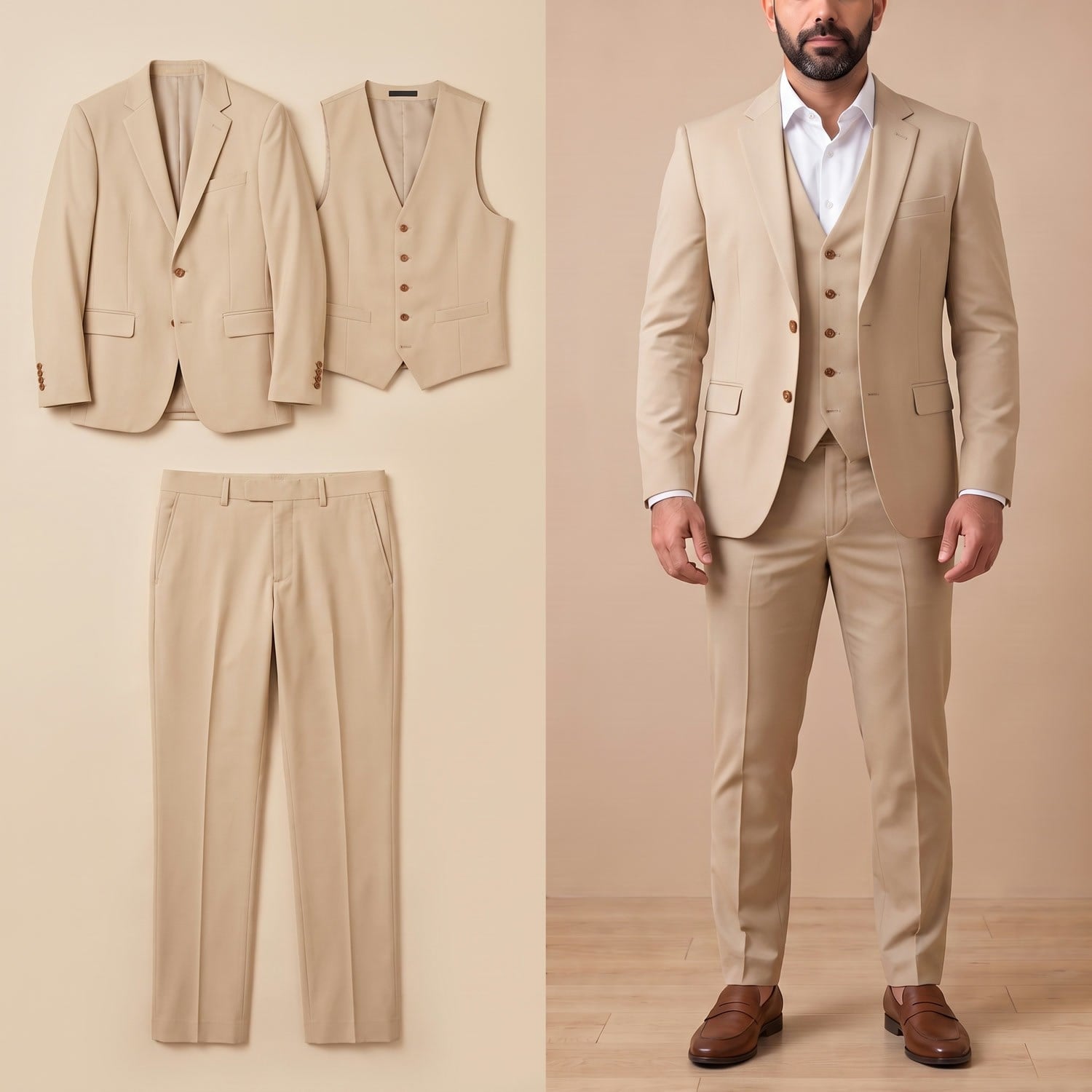 Yelek Ceket Pantolon 3'lü Set