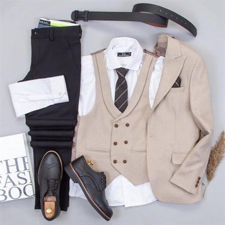 Bej Takım Elbise Kombini