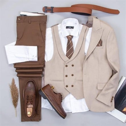 Bej Takım Elbise Kombini