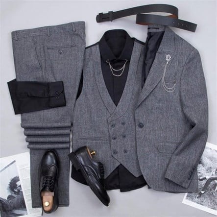 Gri Takım Elbise Kombini