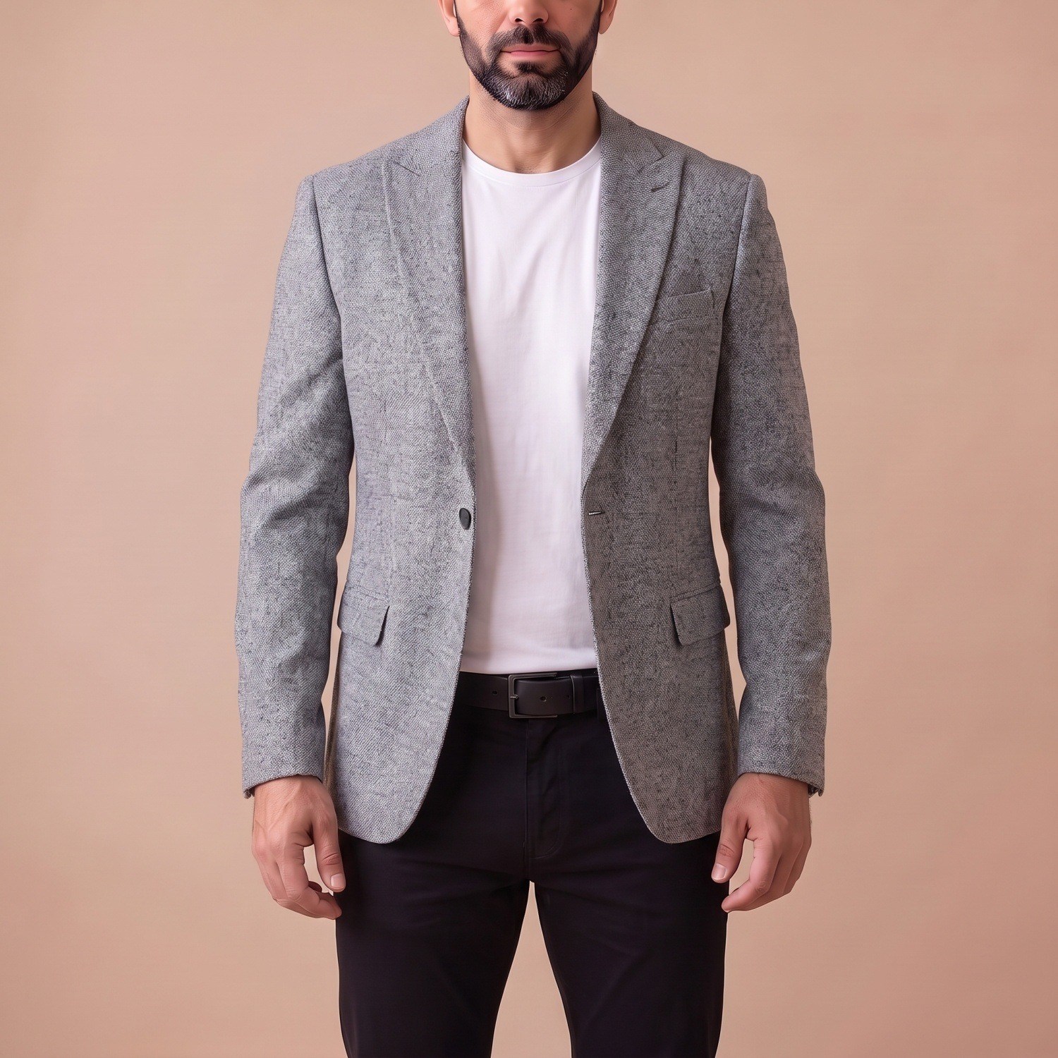 Açık Gri Blazer Ceket Erkek