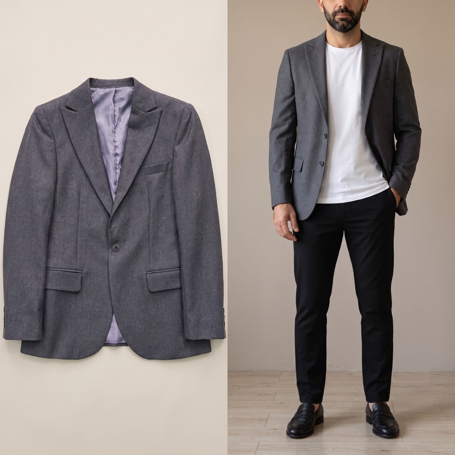 Antrasit Blazer Tek Ceket Erkek | Slim Fit İndirimli Blazer