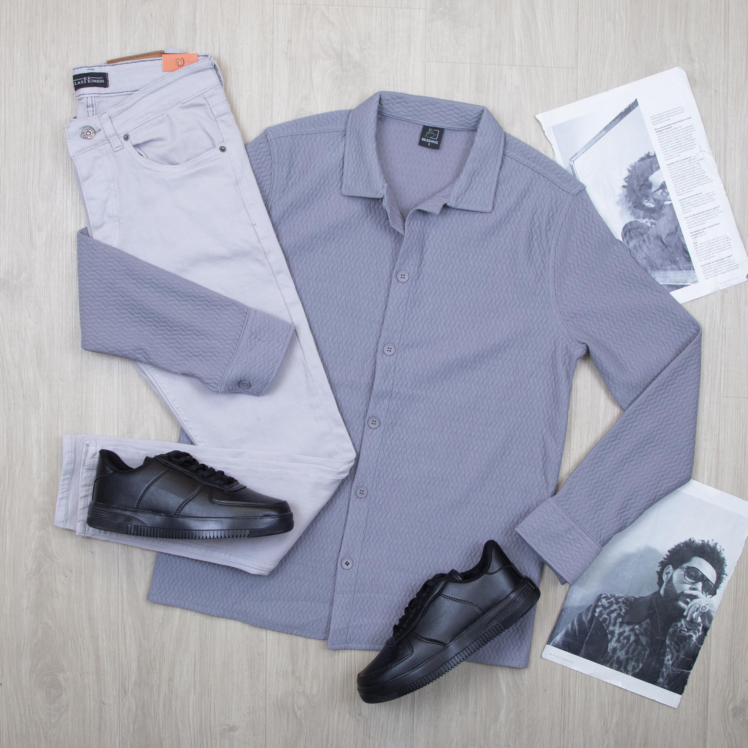 Antrasit Gömlek Pantolon Ayakkabı Kombin