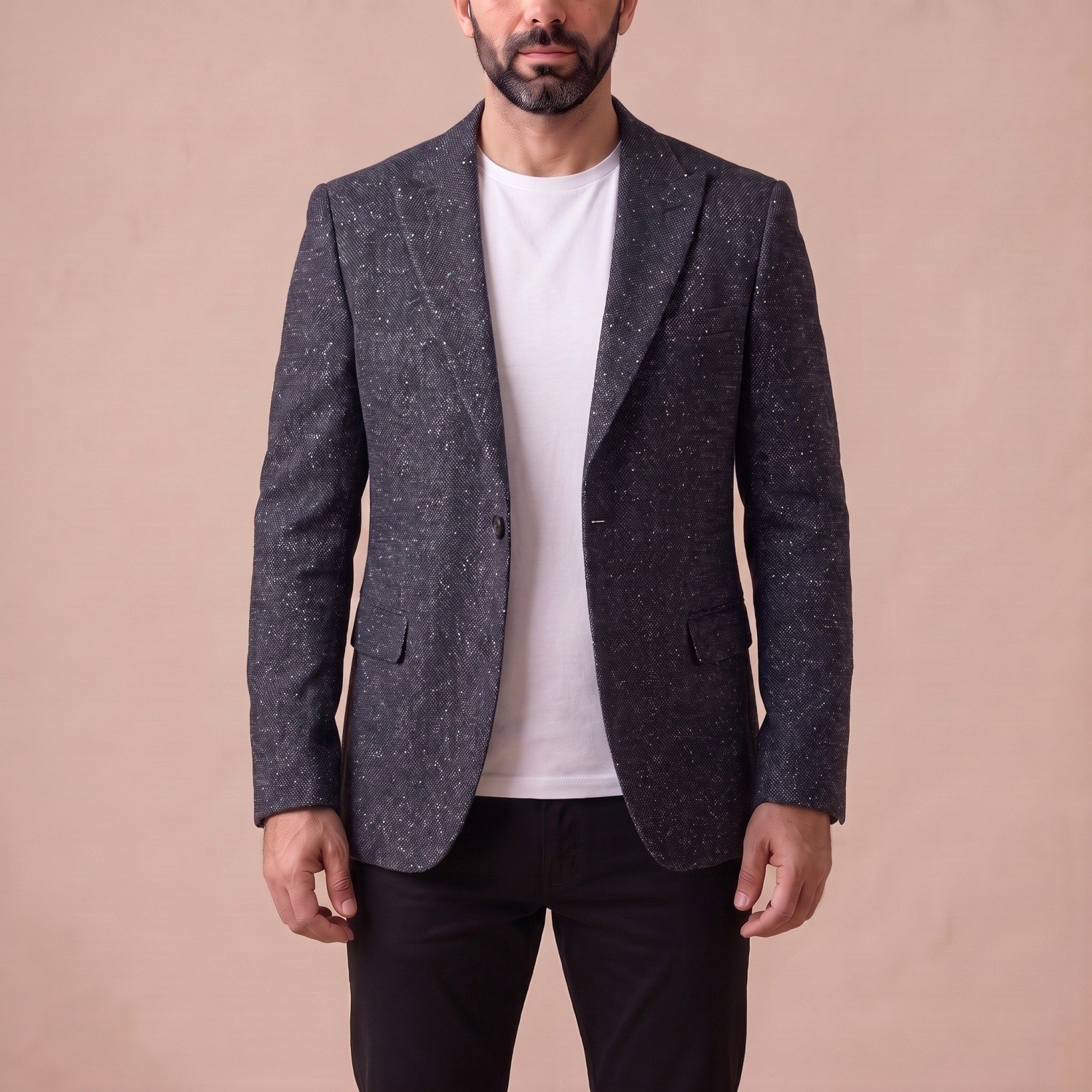 Antrasit Kırçıllı Blazer Ceket Erkek