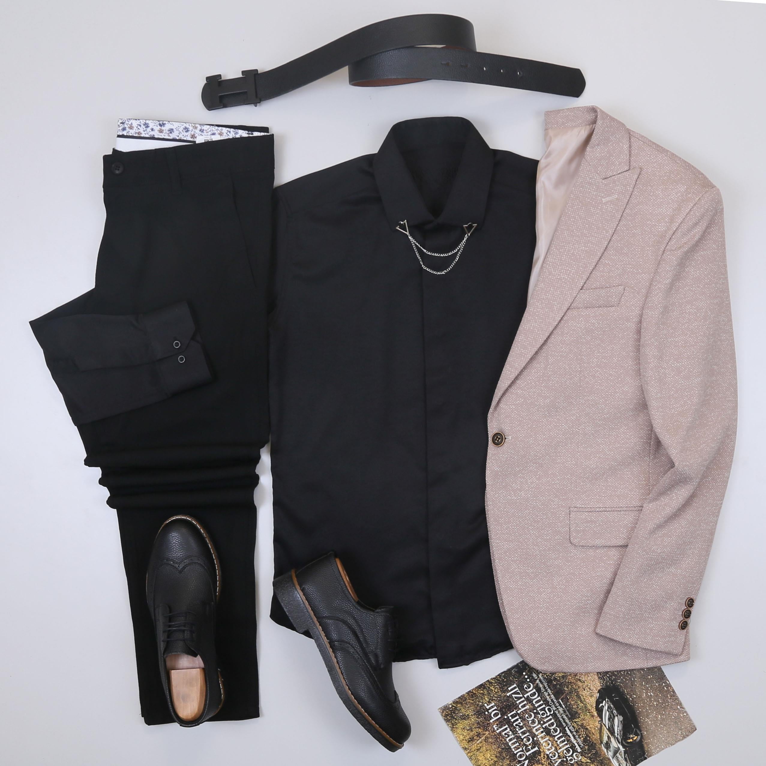 Bej Blazer Ceket Kombini