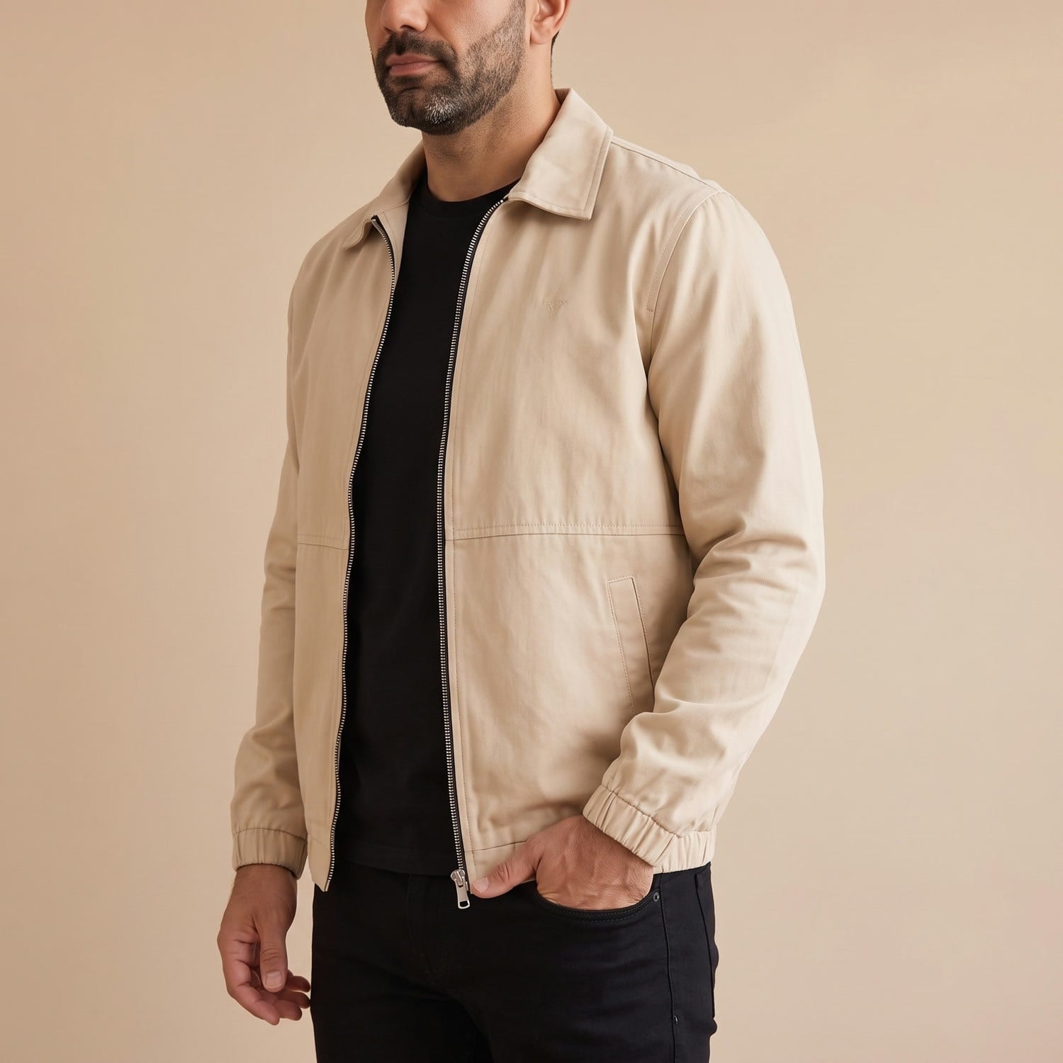 Bej Bomber Ceket Erkek