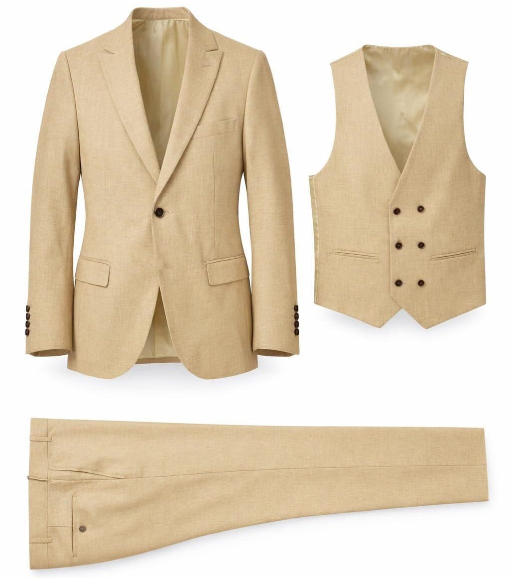 Bej Ceket Yelek Pantolon Kombin