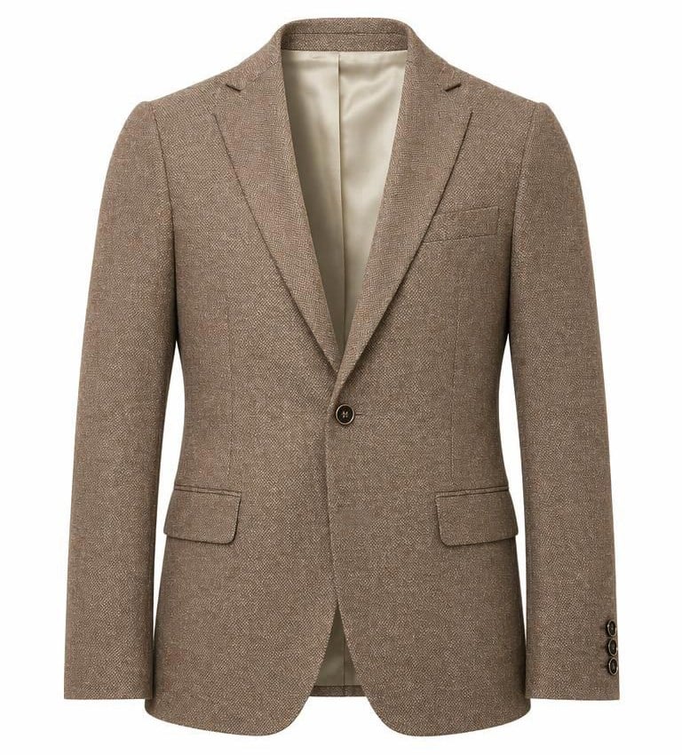 Bej Kırçıllı Tek Ceket