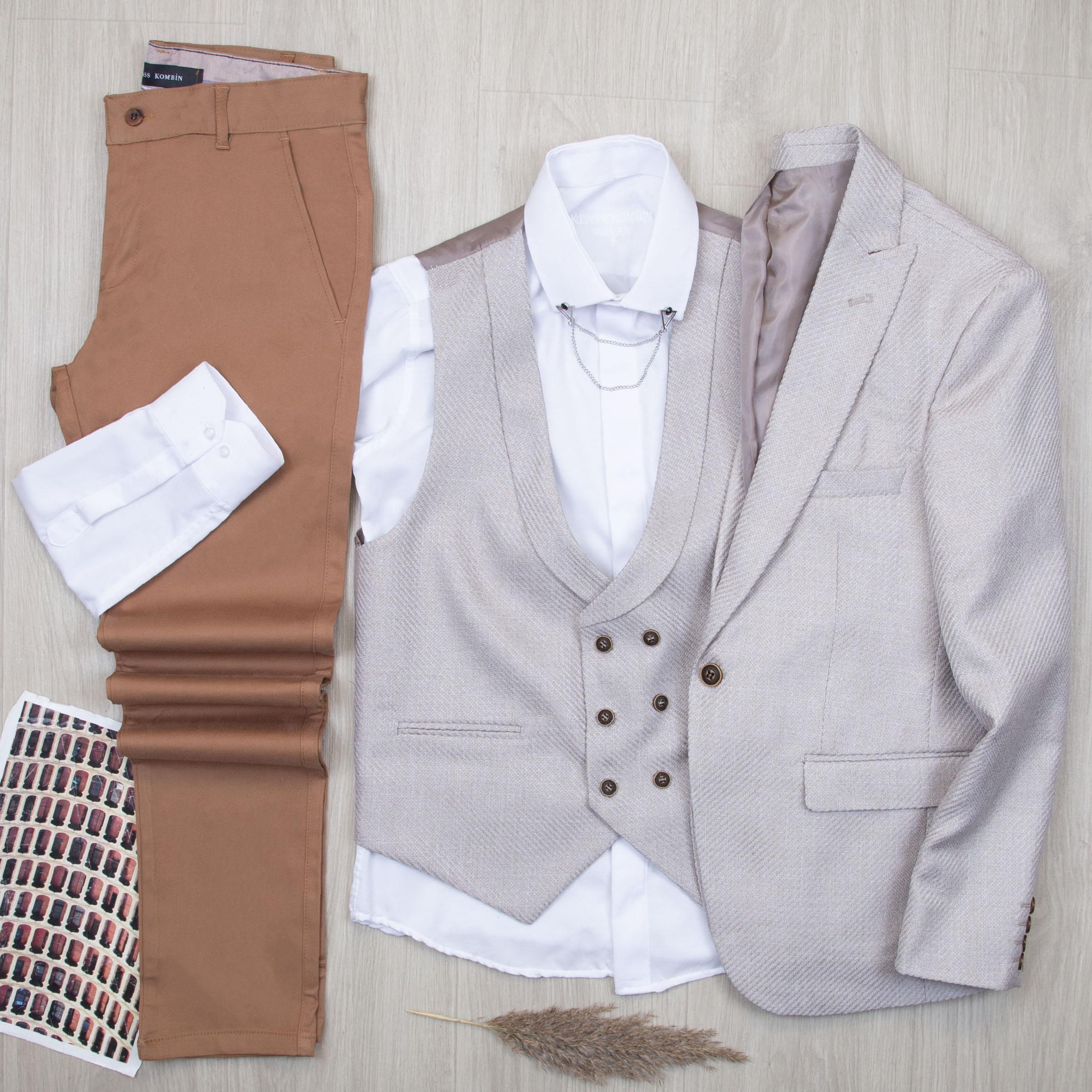 Bej Takım Elbise Kombini