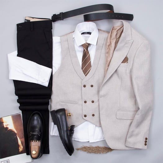 Bej Takım Elbise Kombini