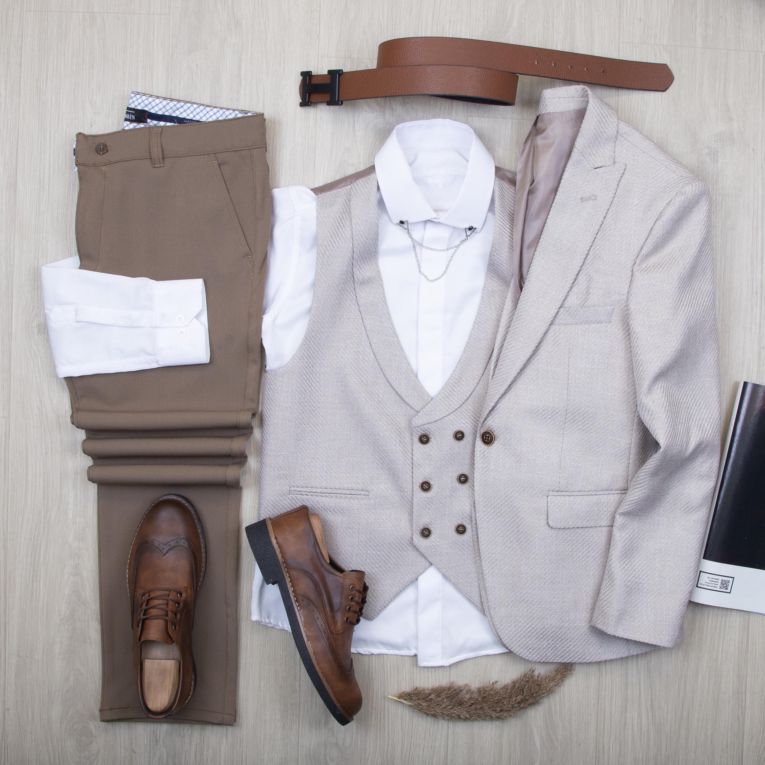 Bej Takım Elbise Kombini