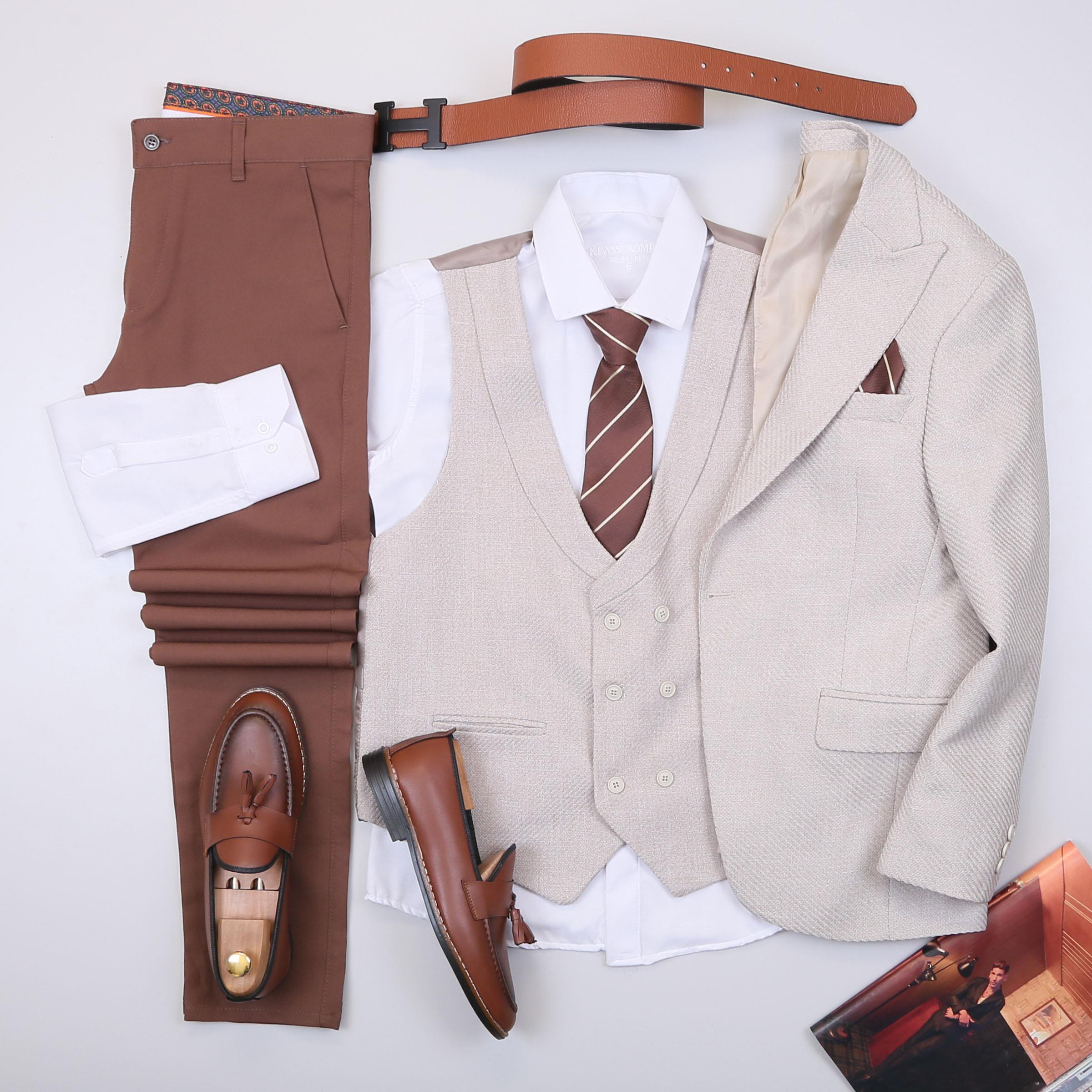 Bej Takım Elbise Kombini