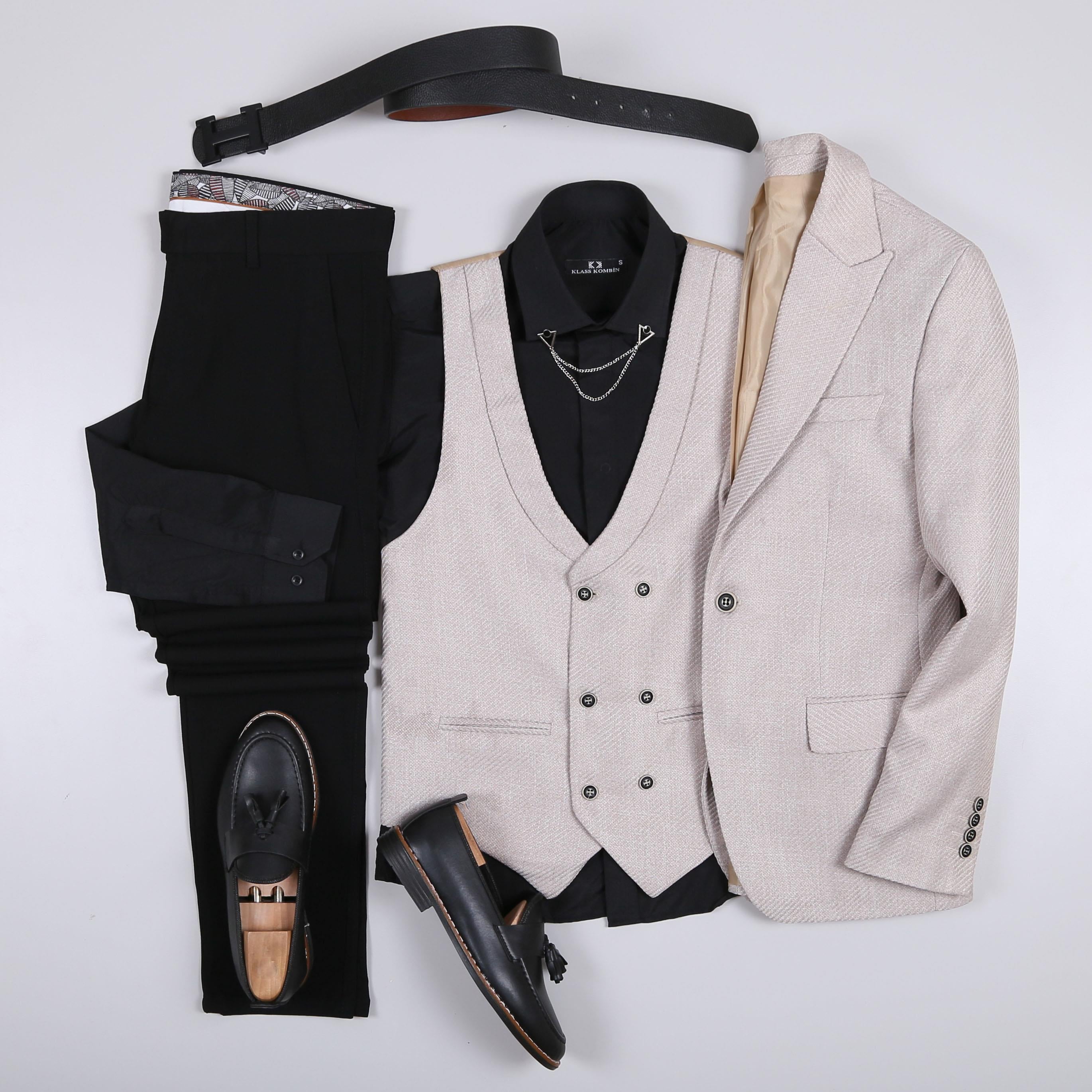 Bej Takım Elbise Kombini