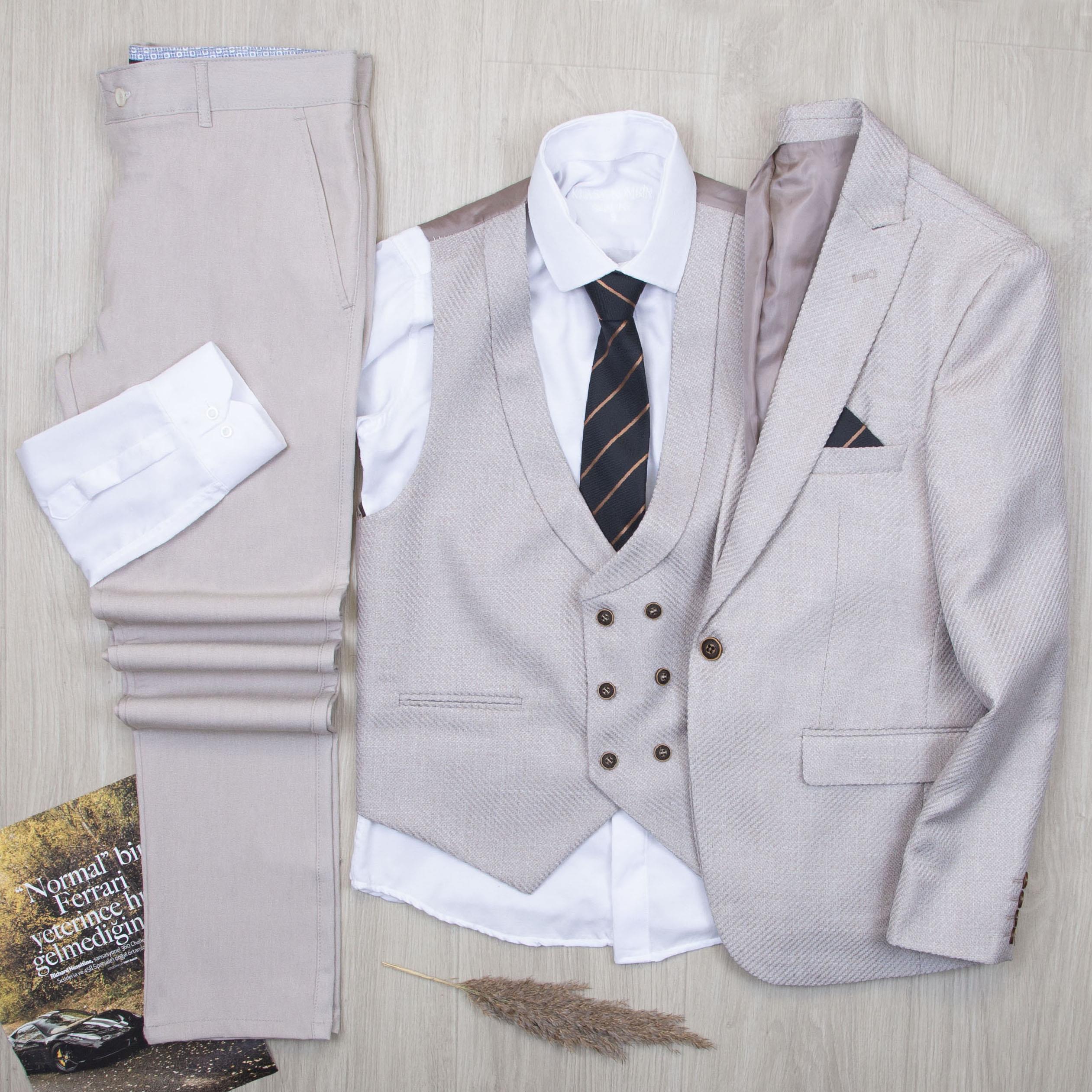 Bej Takım Elbise Kombini