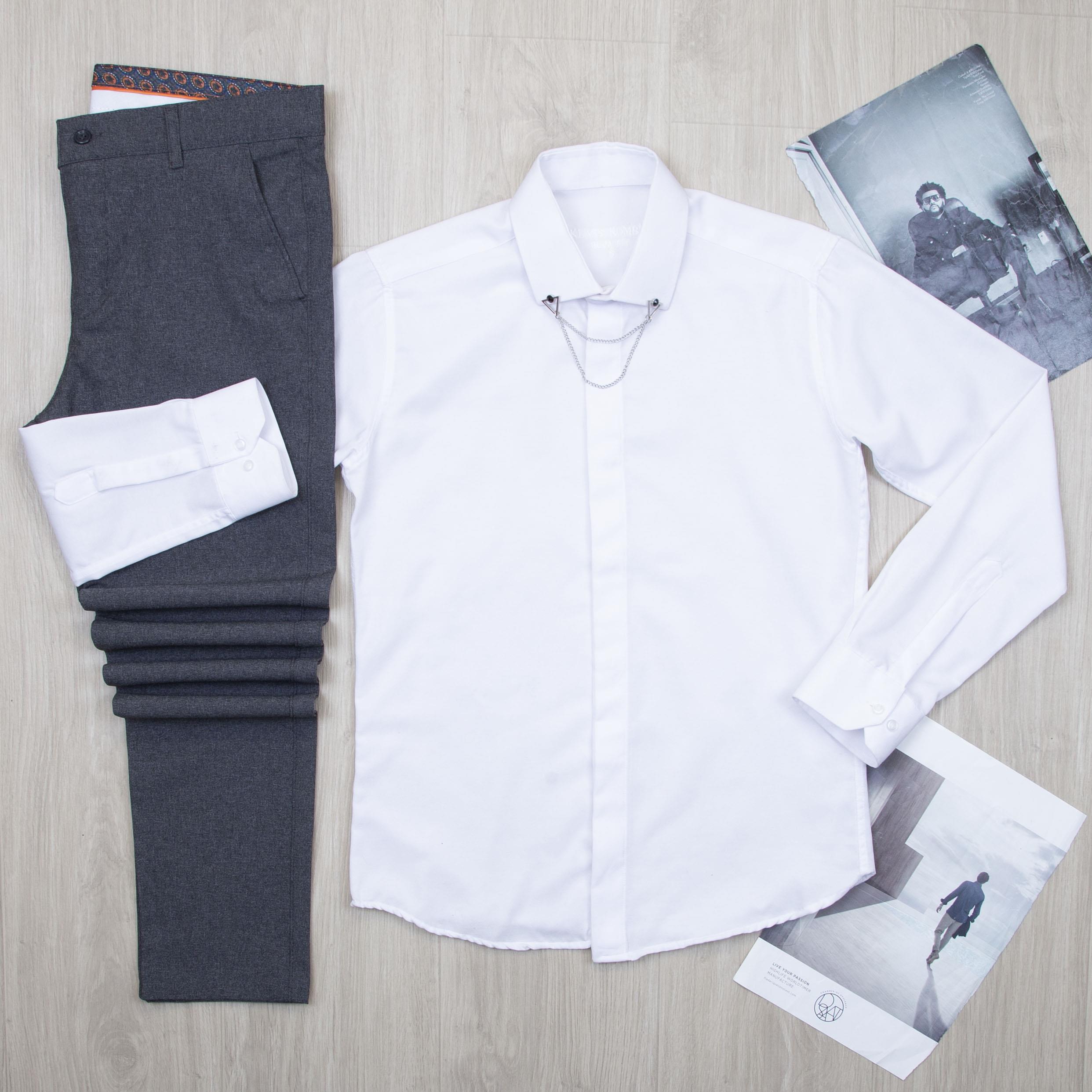 Beyaz Gömlek Füme Pantolon Kombin