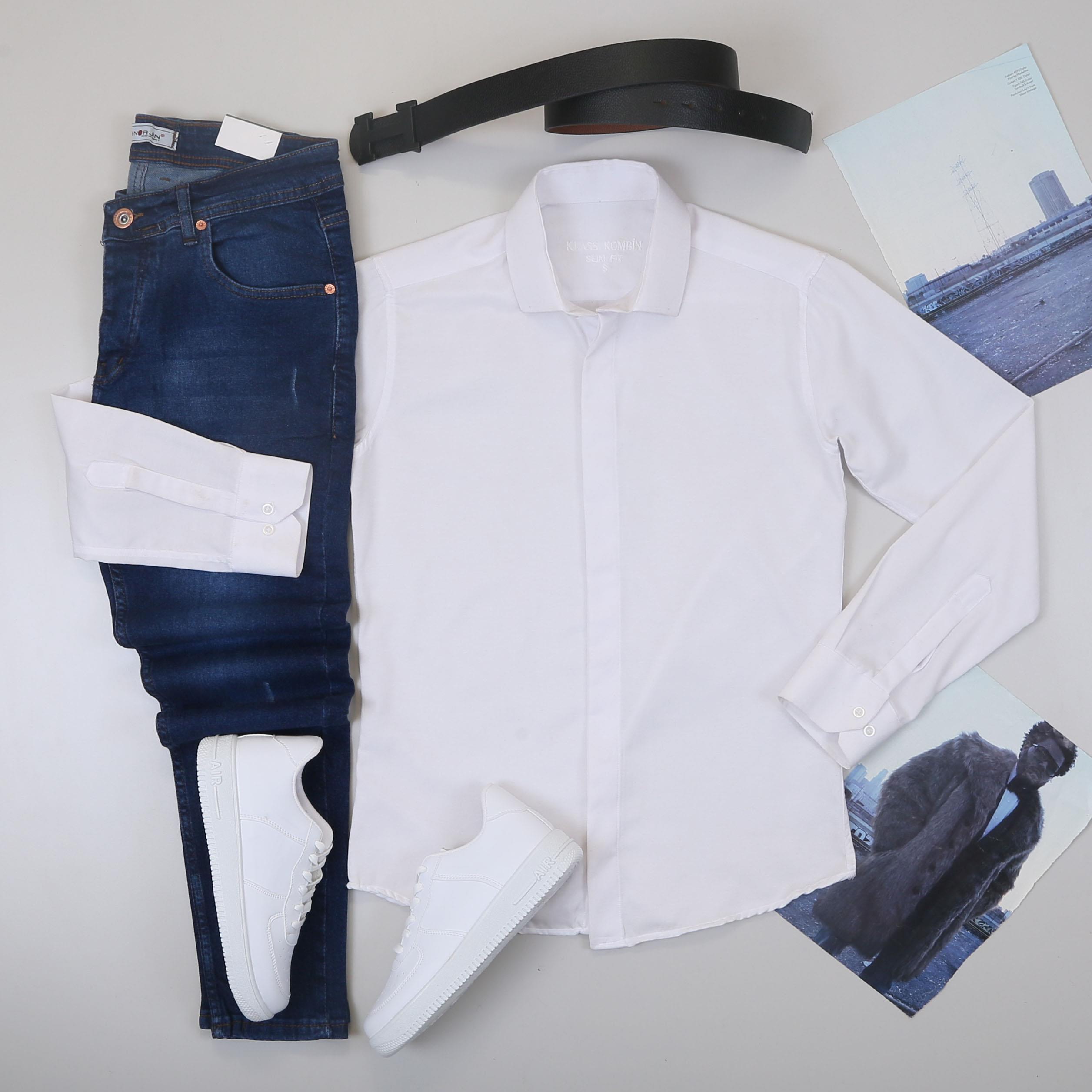 Beyaz Gömlek Pantolon Ayakkabı Kombin