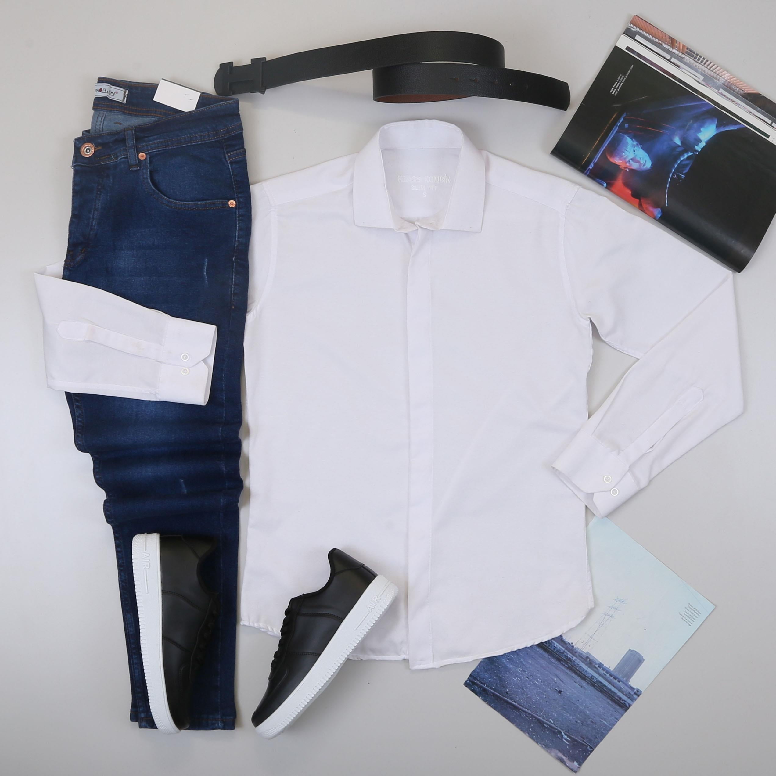 Beyaz Gömlek Pantolon Ayakkabı Kombin