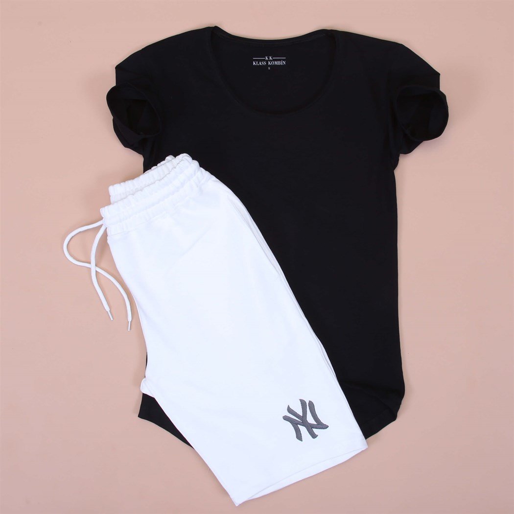 Beyaz Sort Basic Tshirt kombini