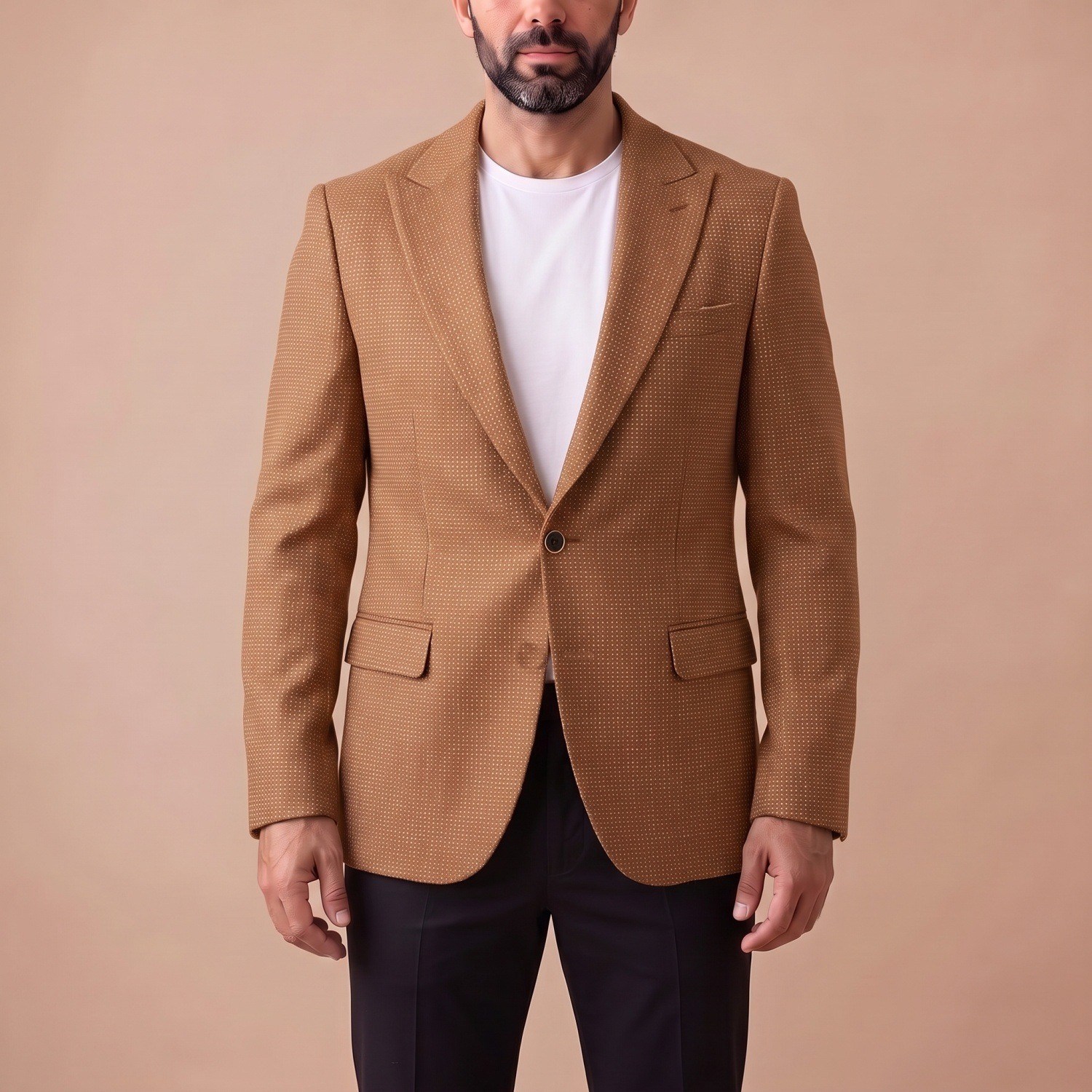 Camel Kırçıllı Blazer Ceket Erkek