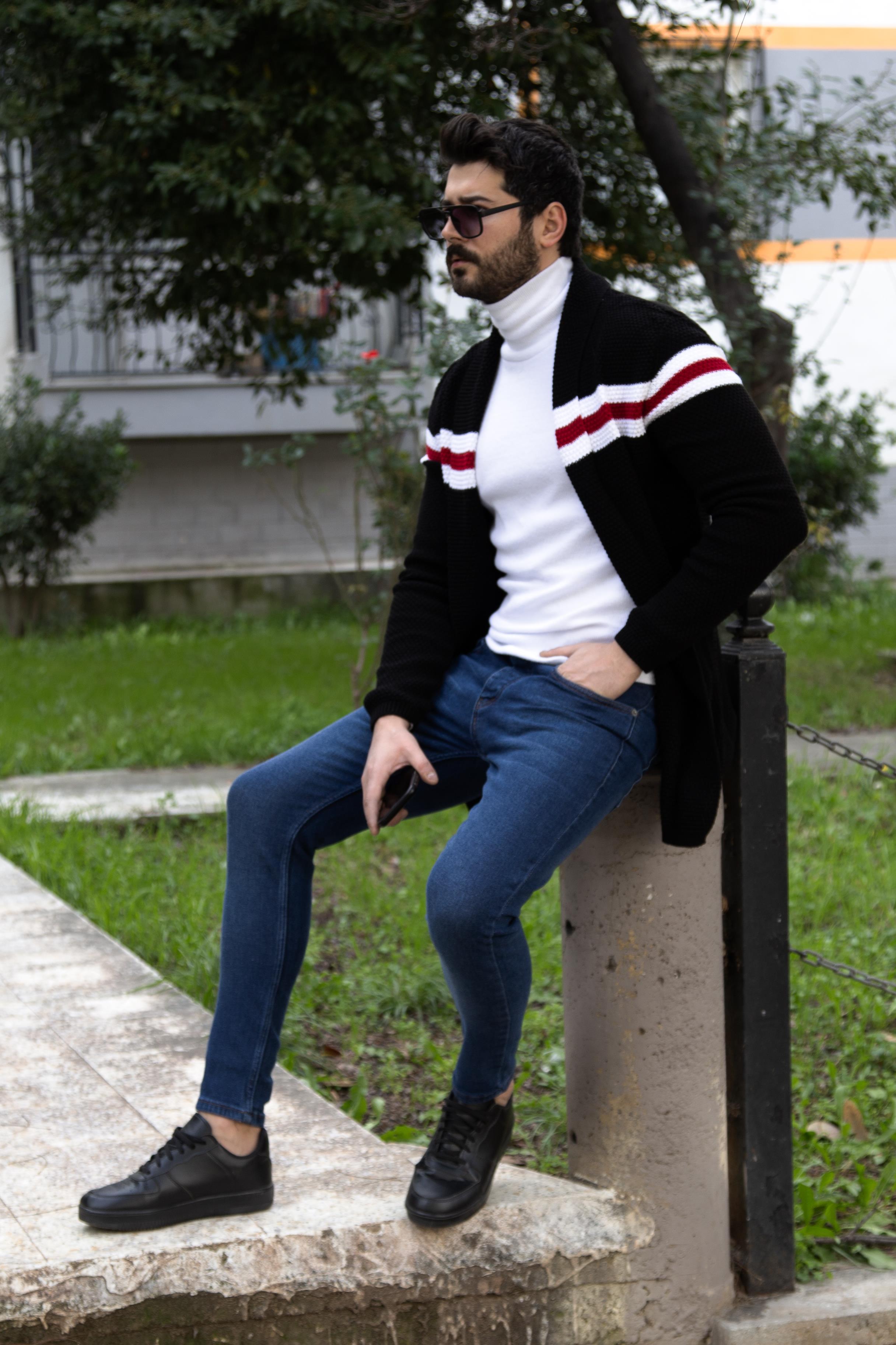 Çizgili Hırka Kombini