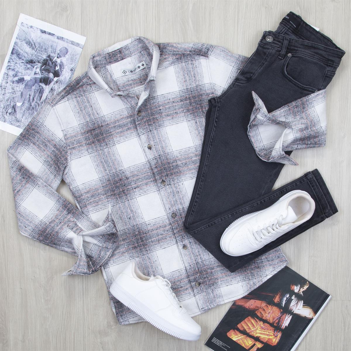 Ekose Oduncu Gömlek Pantolon Ayakkabı Kombin