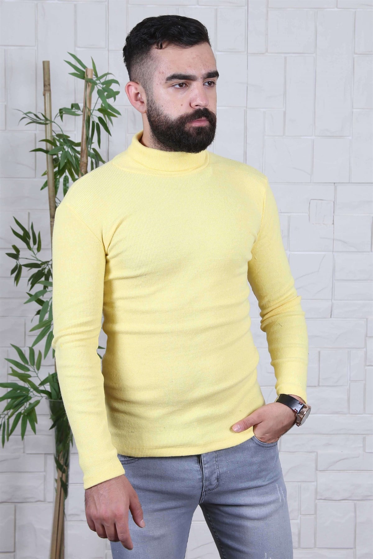 ERKEK BALIKCI YAKA ERKEK TRİKO A.SARI A.SARI