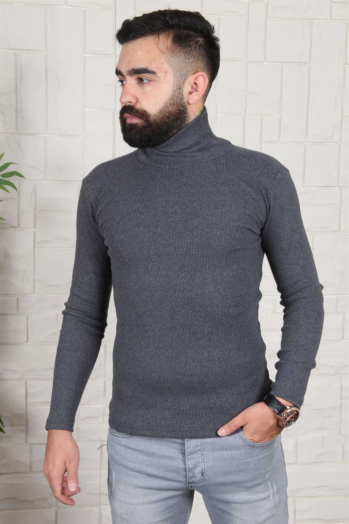 ERKEK BALIKCI YAKA ERKEK TRİKO K.GRI K.GRI